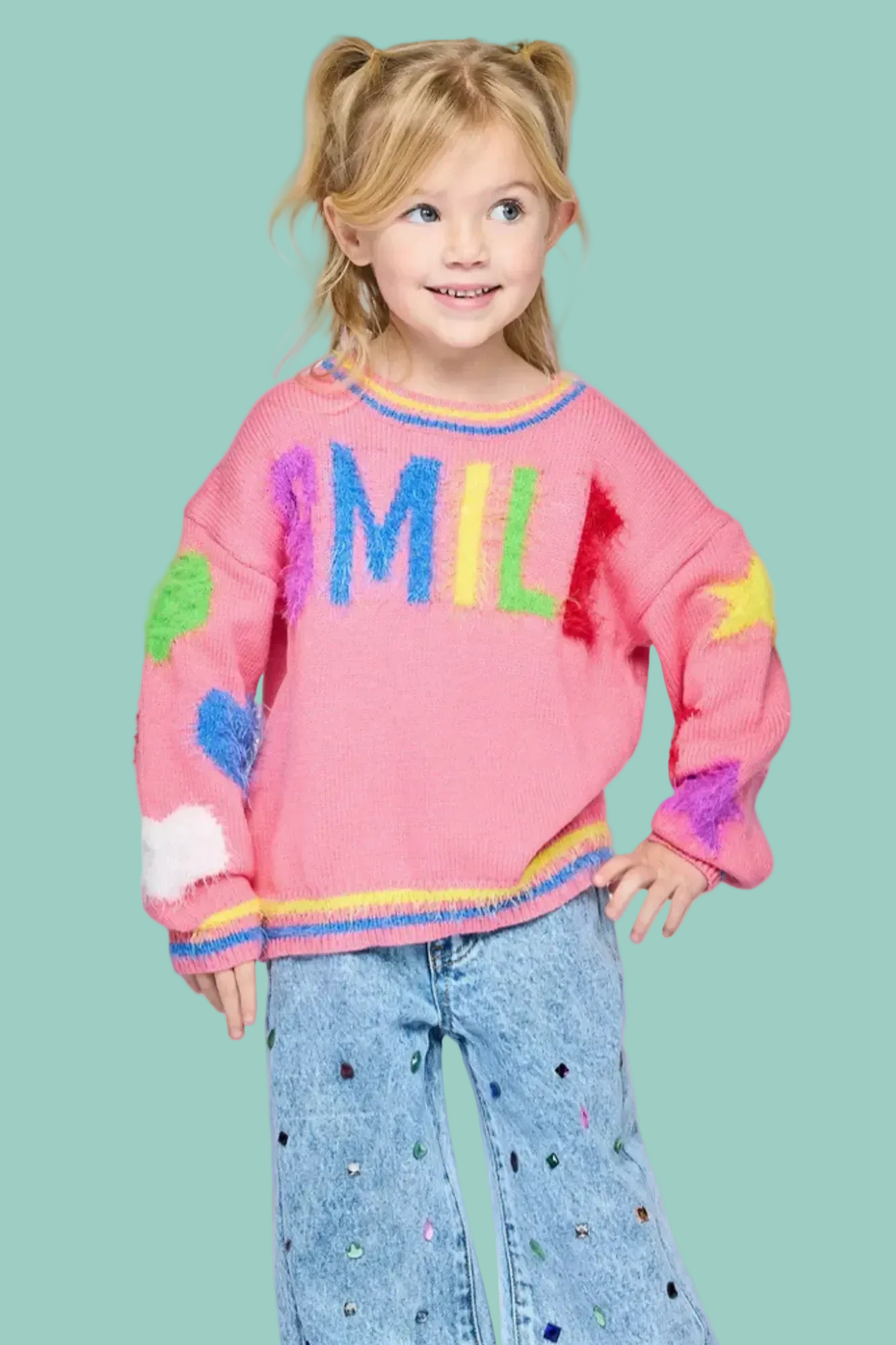 Pink Smile Fuzzy Sweater