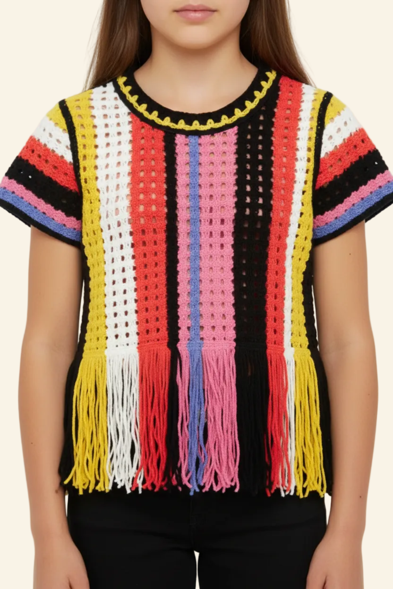 Multicolor Crochet T-Shirt