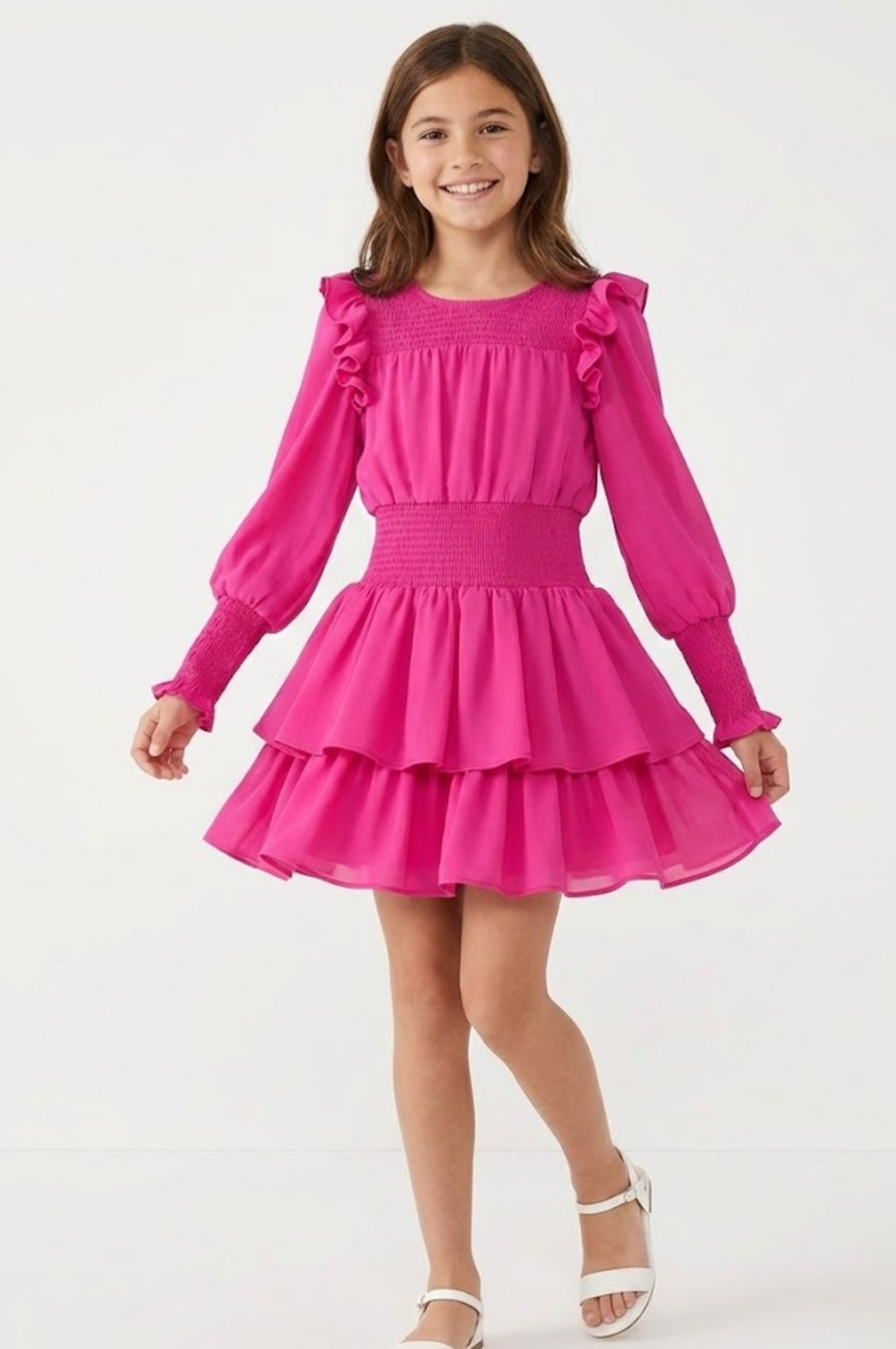 Ruffles Dark Pink Dress