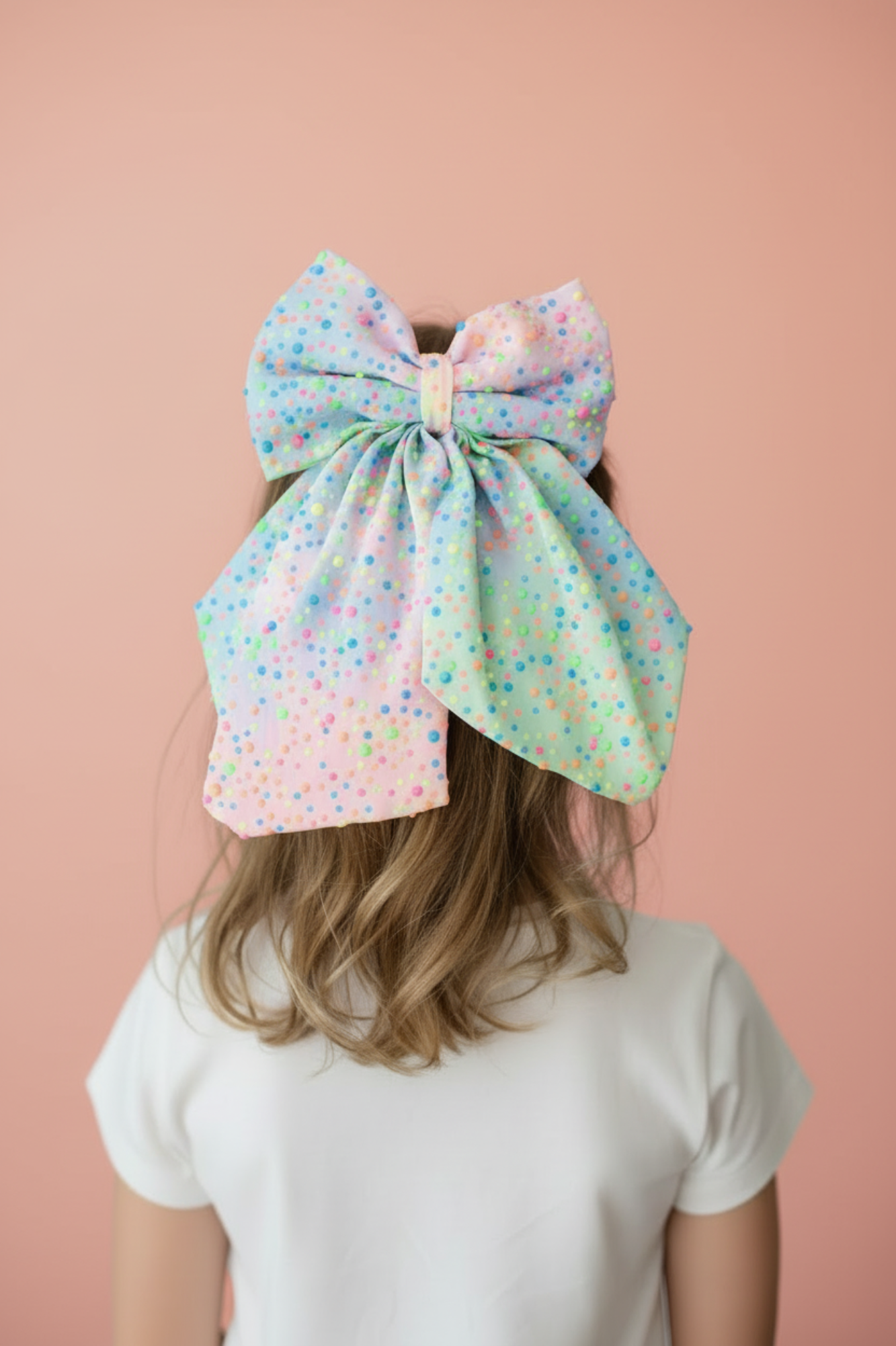 Jeweled Tulle Bow Tail Clip