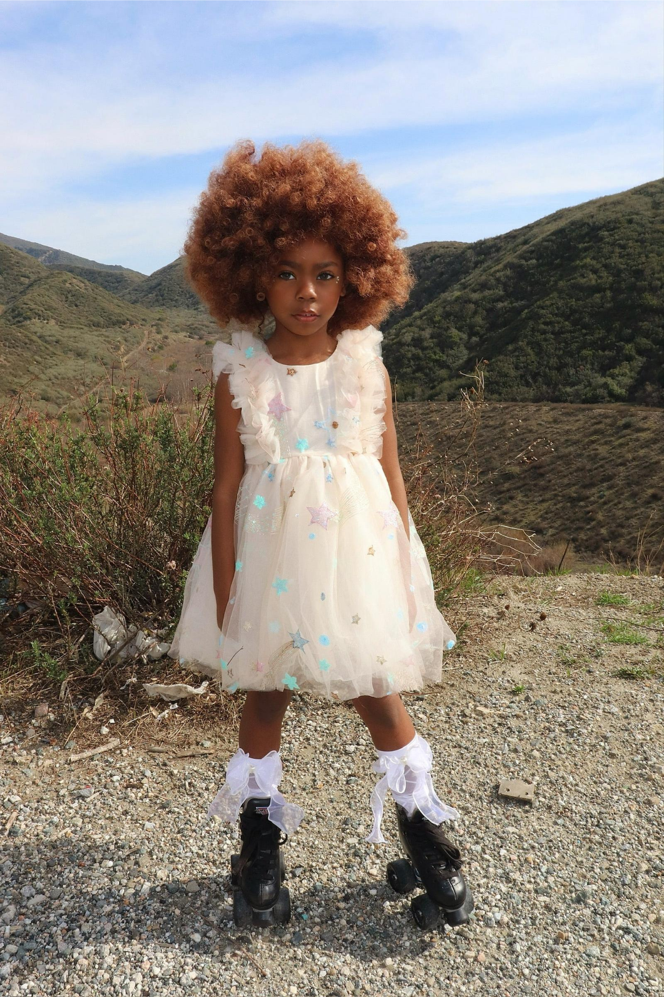 Cream Tulle Star Dress
