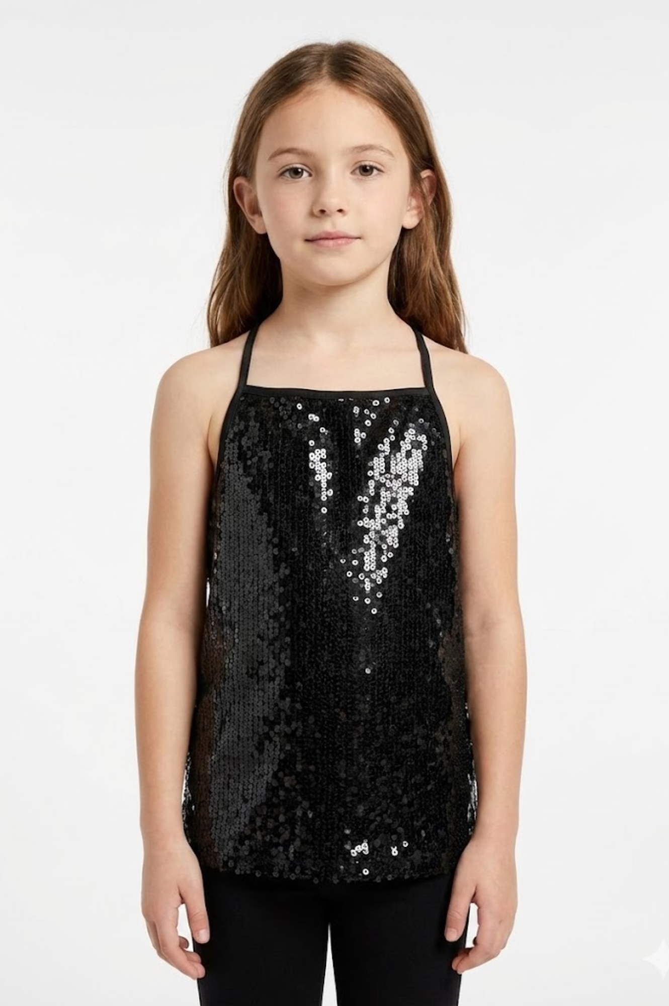 Black Sequin Halter Top