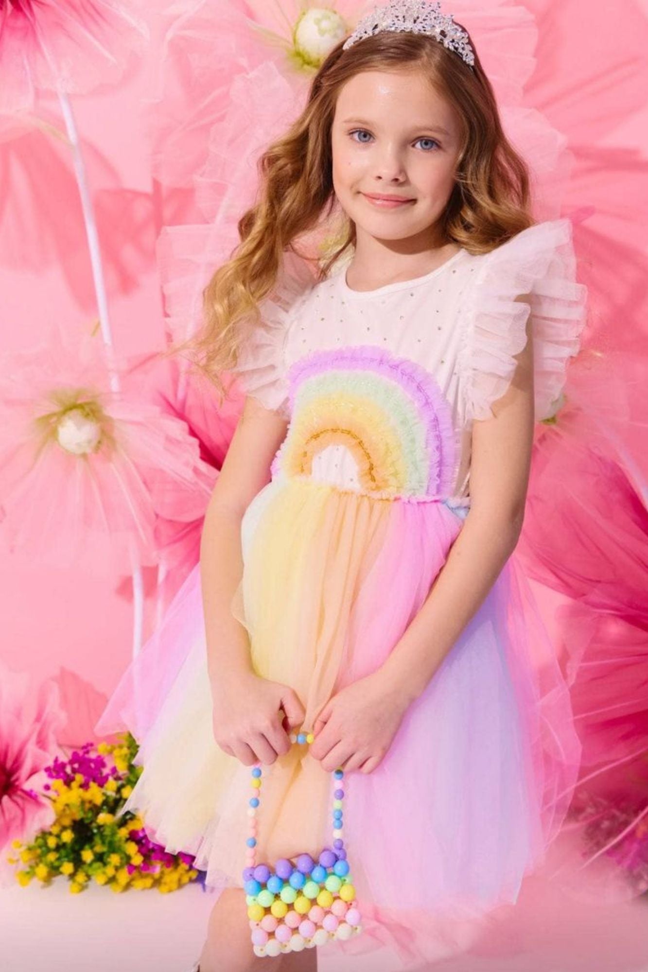 Crystal Rainbow Tulle Dress
