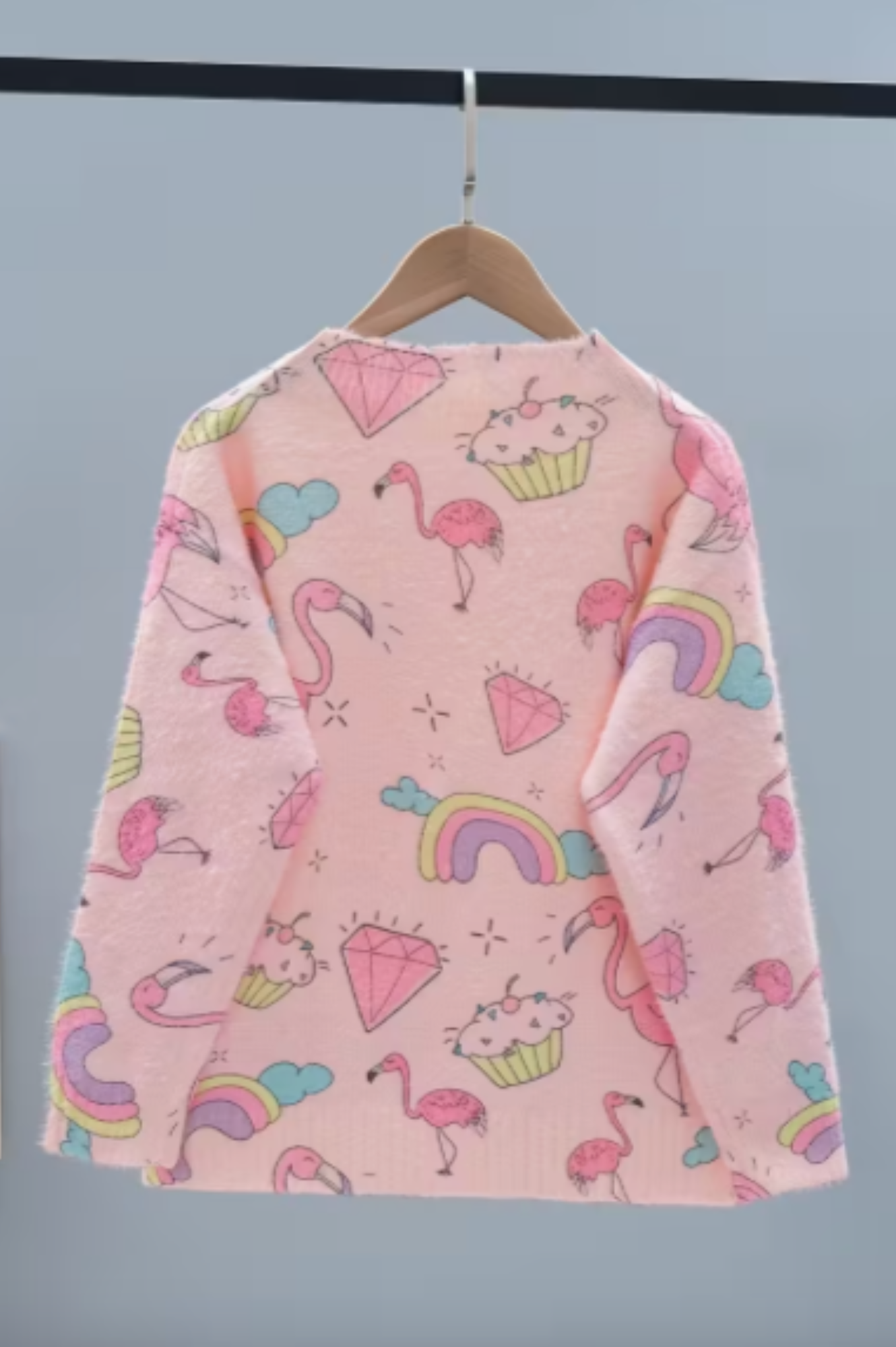 Pink Flamingo & Rainbow Sweater
