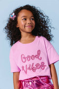 Pink Crystal Good Vibes T-Shirt