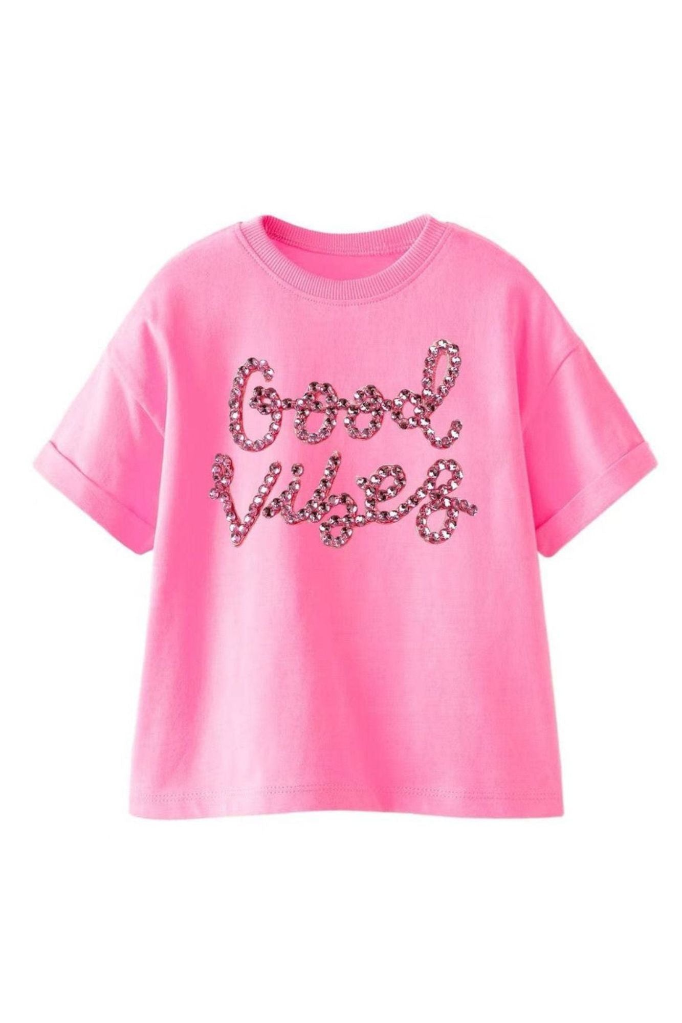 Pink Crystal Good Vibes T-Shirt