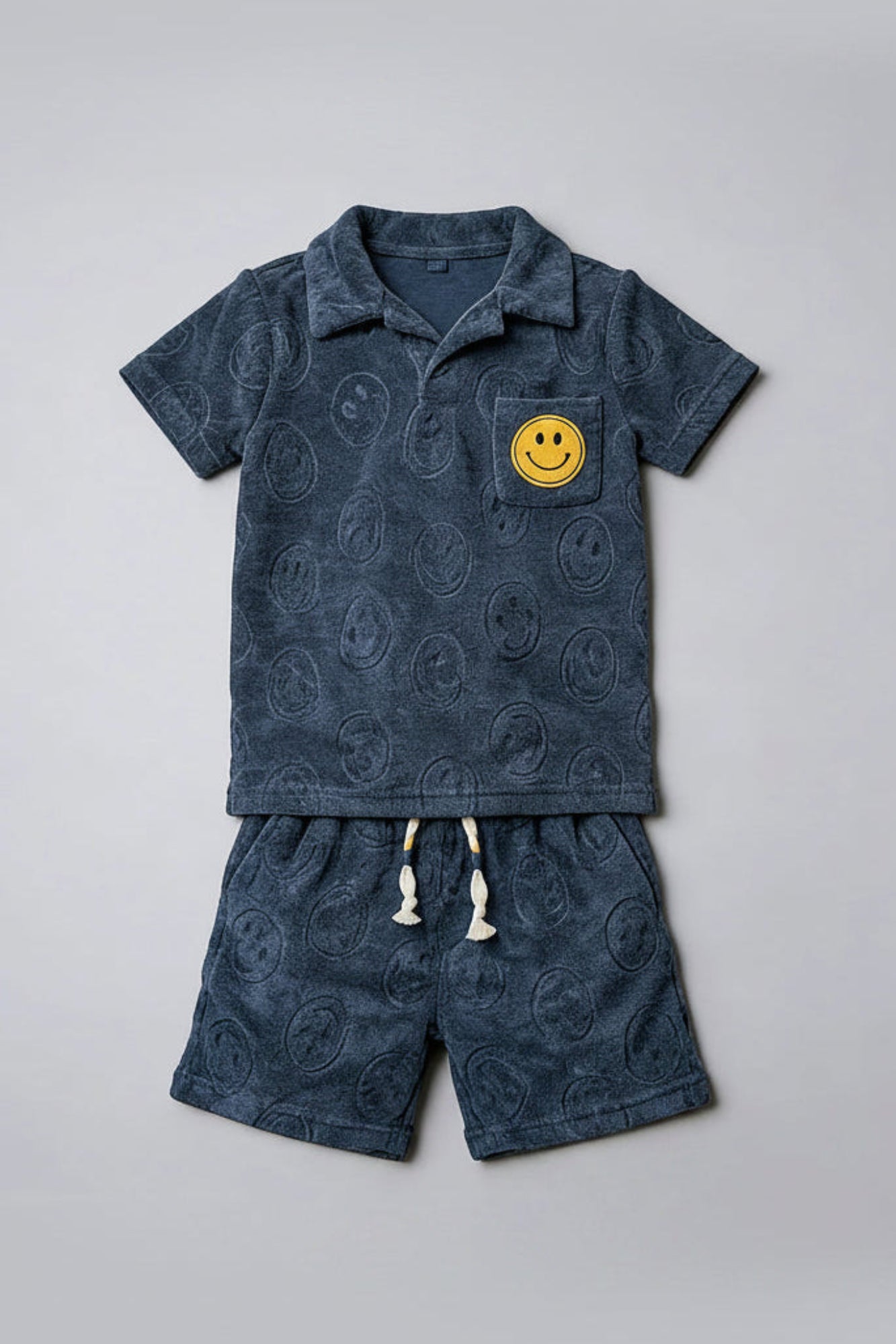 Smiley Face Terry Polo Set
