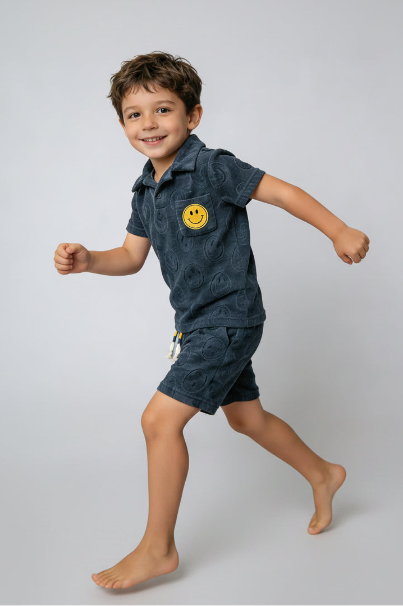 Smiley Face Terry Polo Set