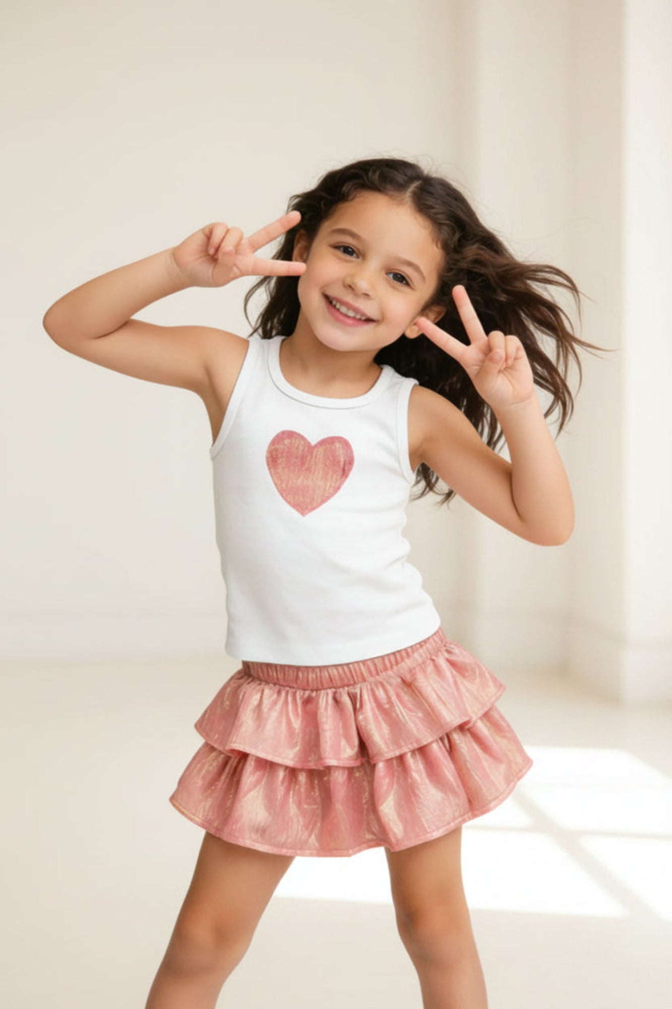 Heart Ruffle Glitter Set