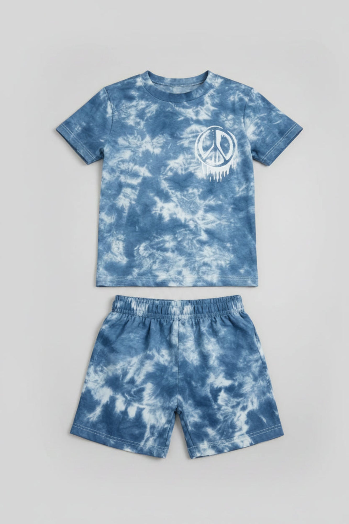 Blue Tie-Dye Peace Sign Set