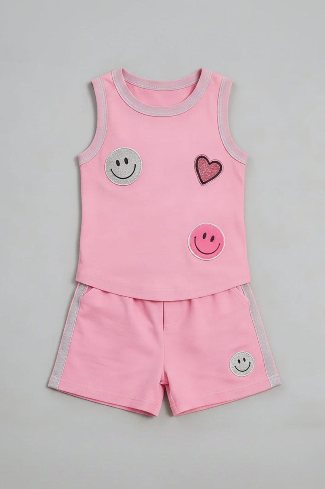Smiley Face & Heart Pink Set