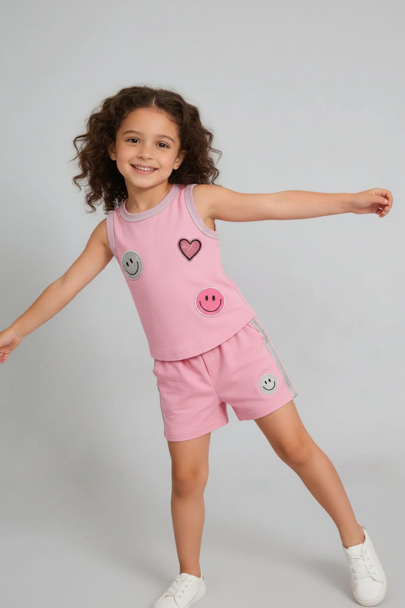 Smiley Face & Heart Pink Set