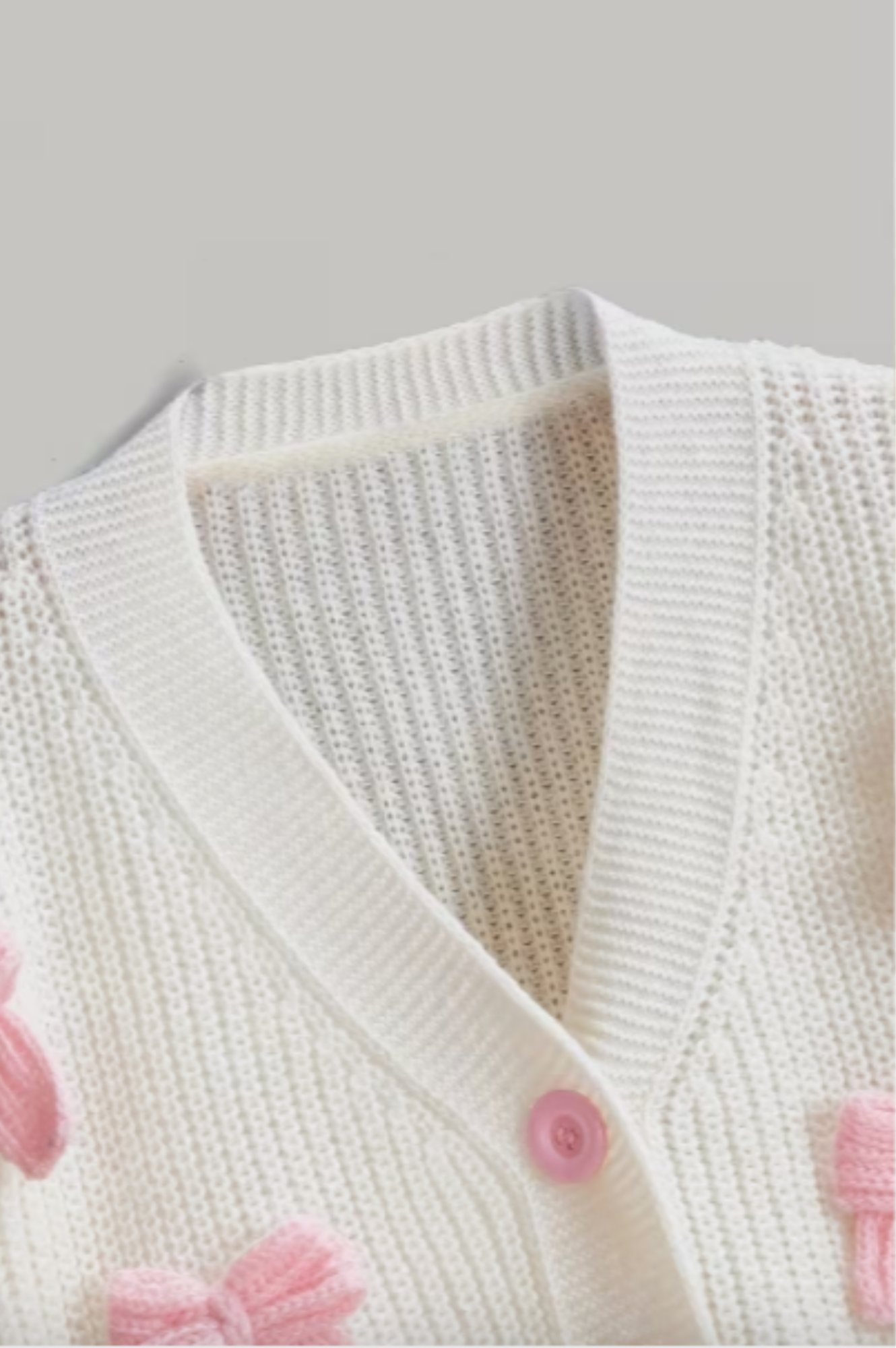 White Cropped Bow Cardigan