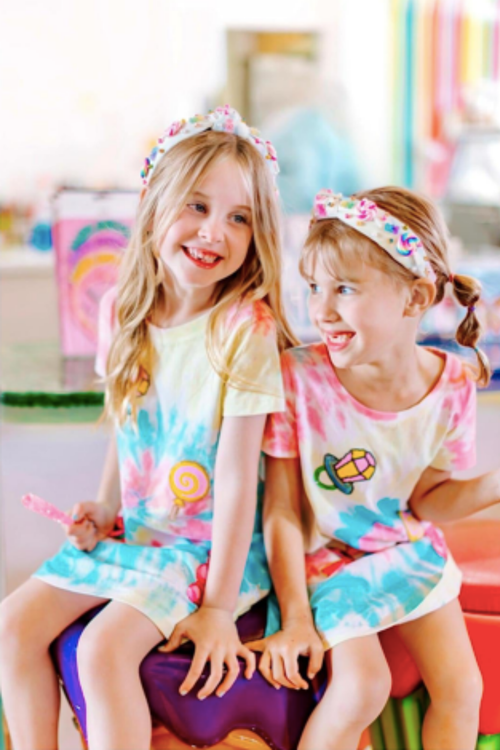 Candyland Sequin Patch Tie-Dye Dress