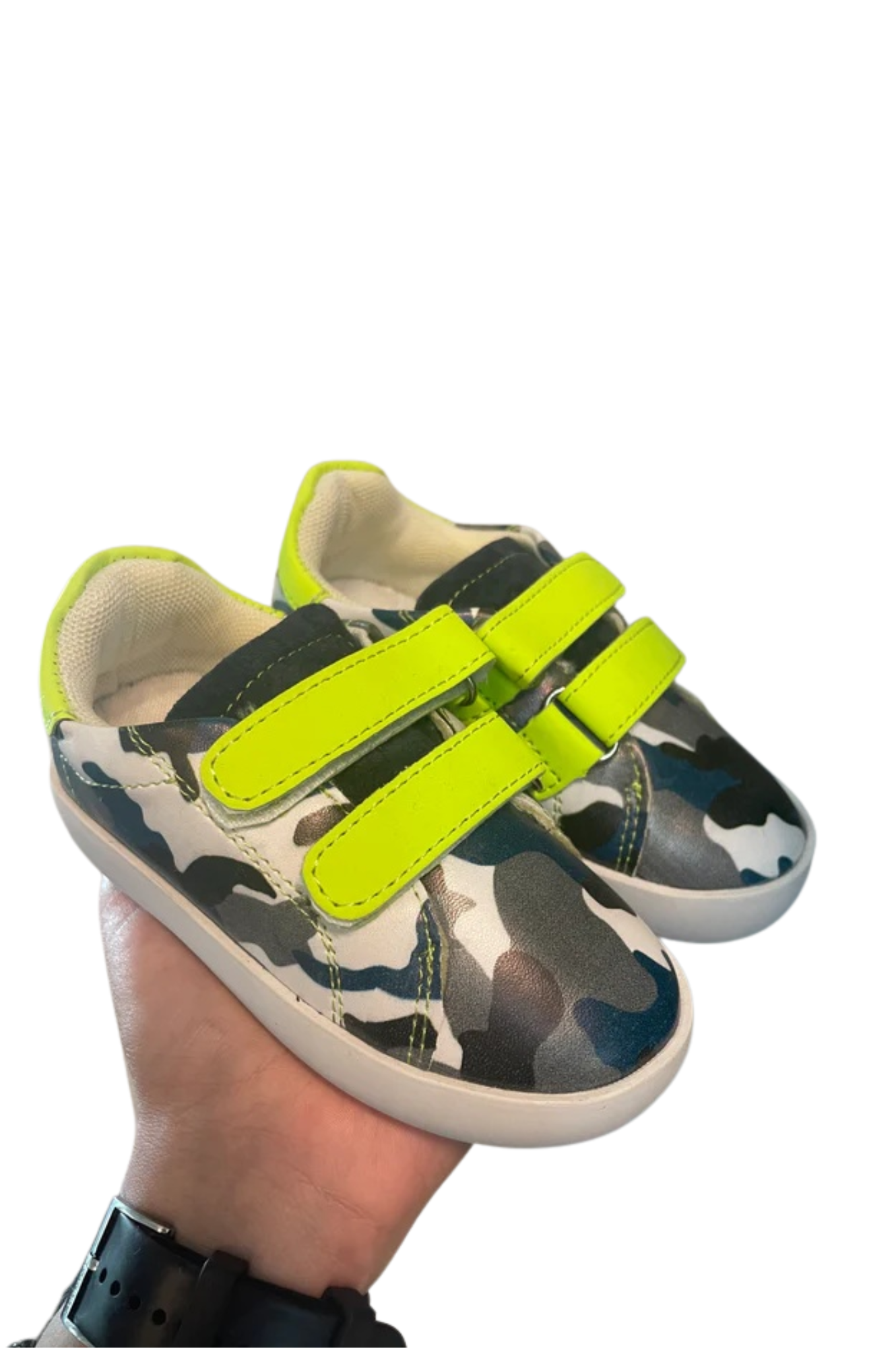 Neon Green Camu Sneakers