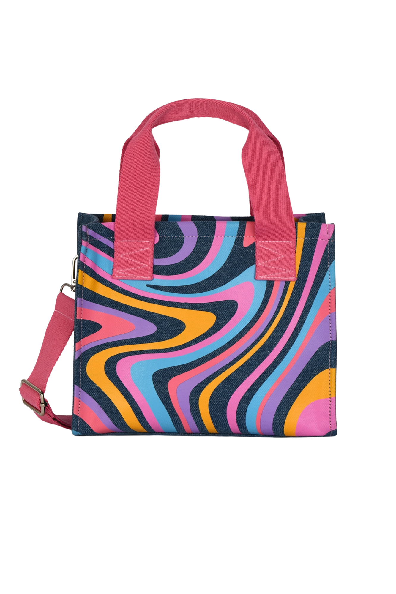 Color Swirl Denim Crossbody Bag