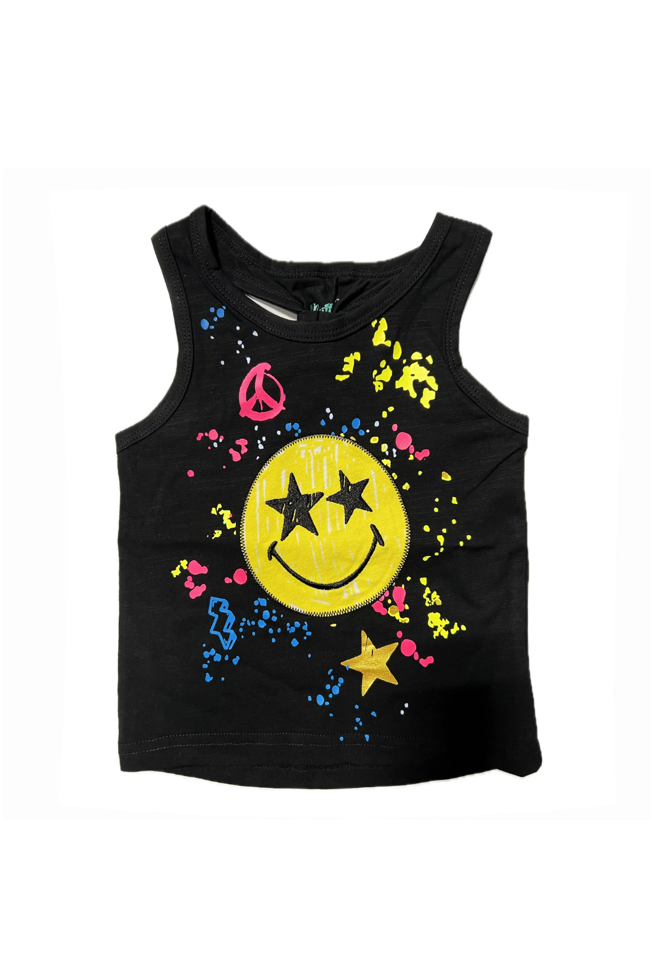 Smiley Graffiti Tank Black