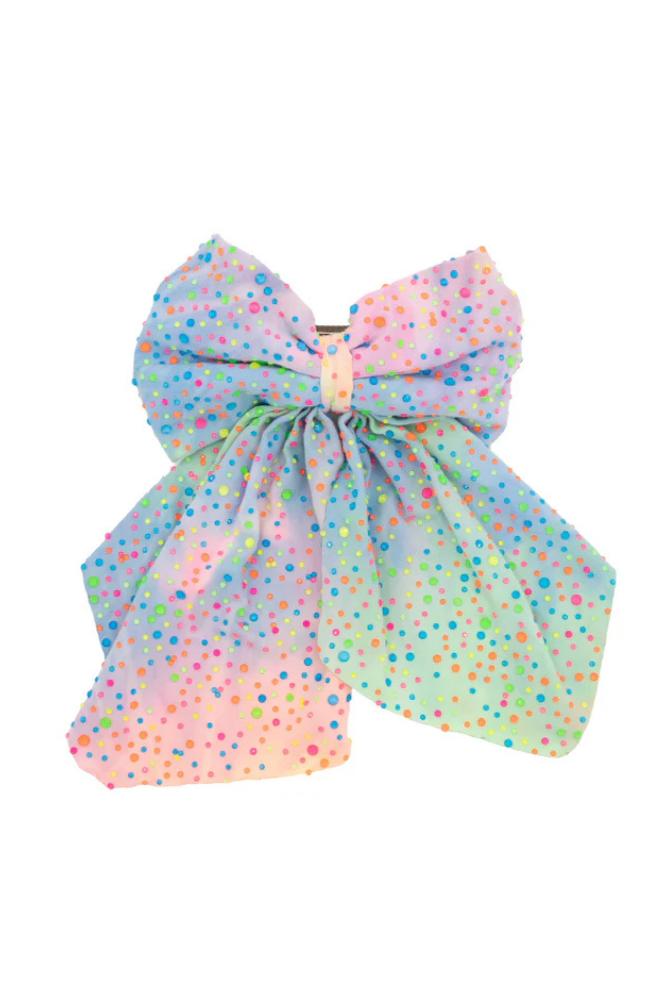 Jeweled Tulle Bow Tail Clip