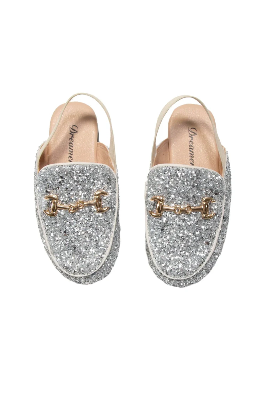 Suecos glitter plateado