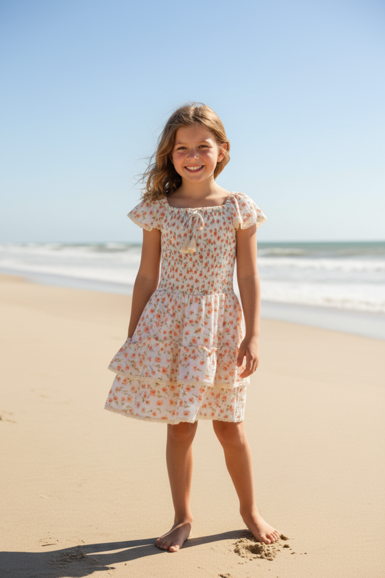 Poppies Garden Dress Shirred
