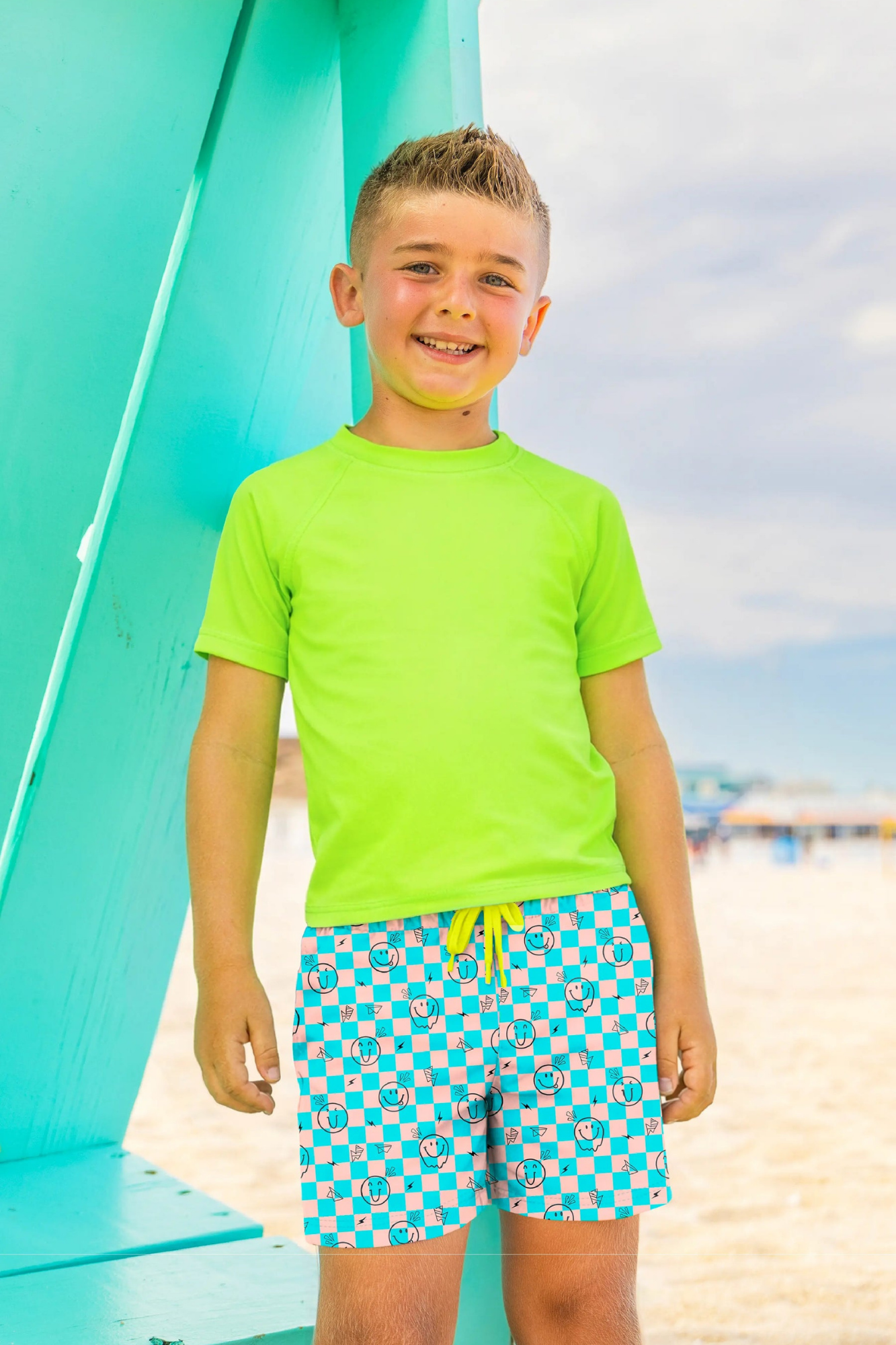 Dylan Boys Retro Smiley Board Shorts