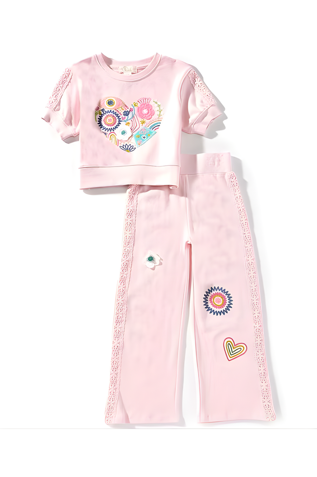 Light Pink Heart Pant Set