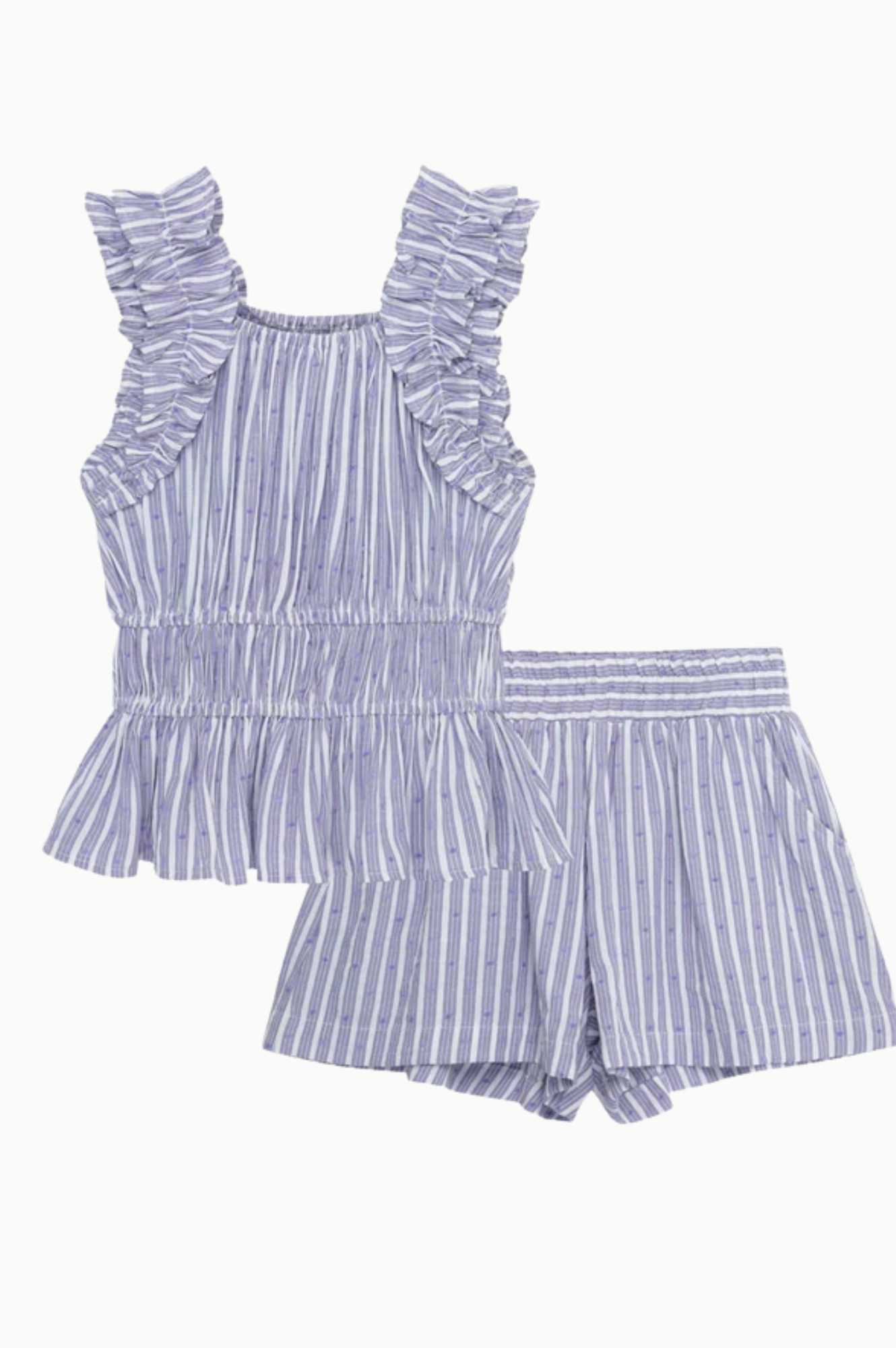 Lila & White Ruffle Set