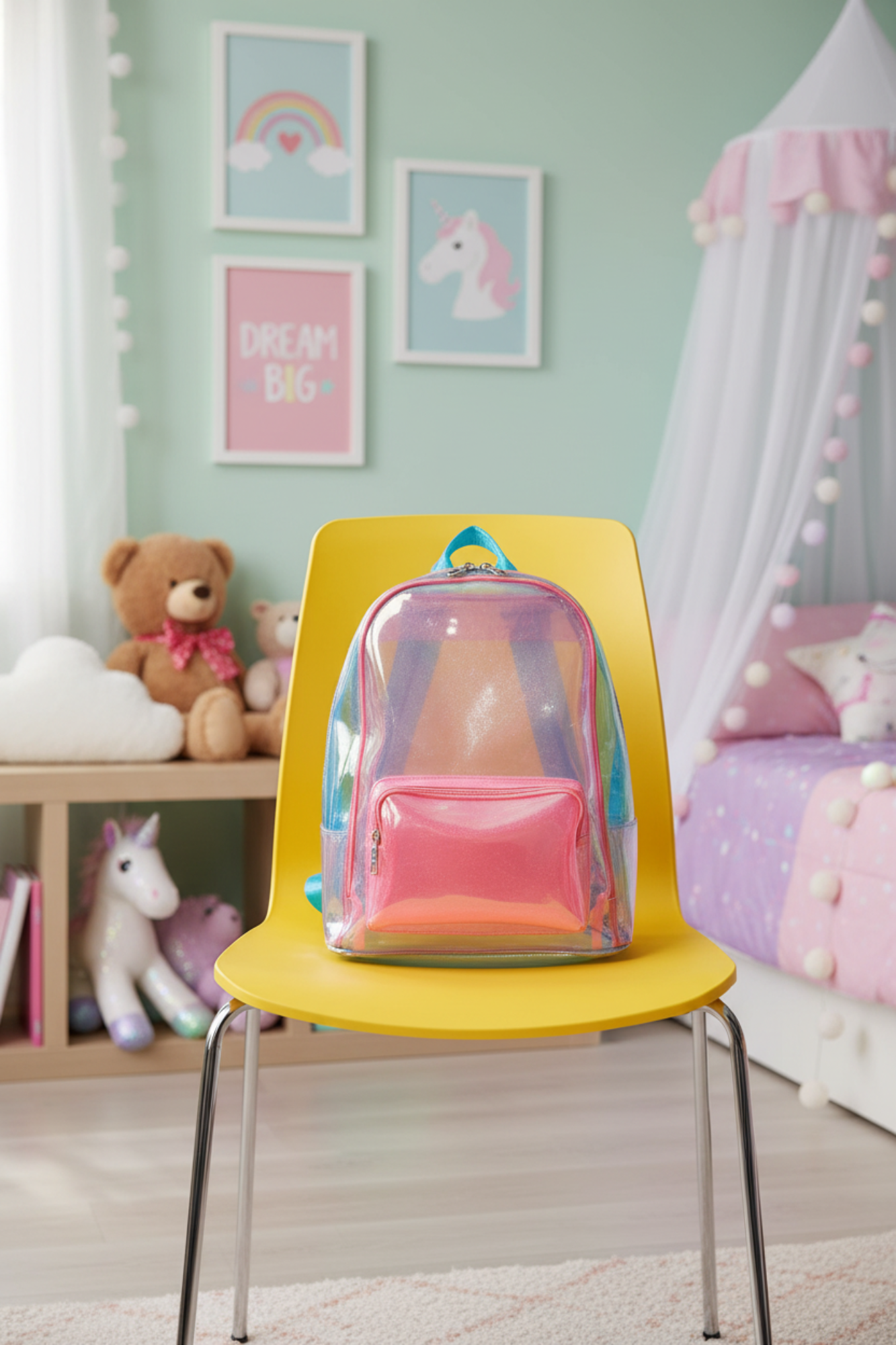 Translucent Color Block Mini Backpack