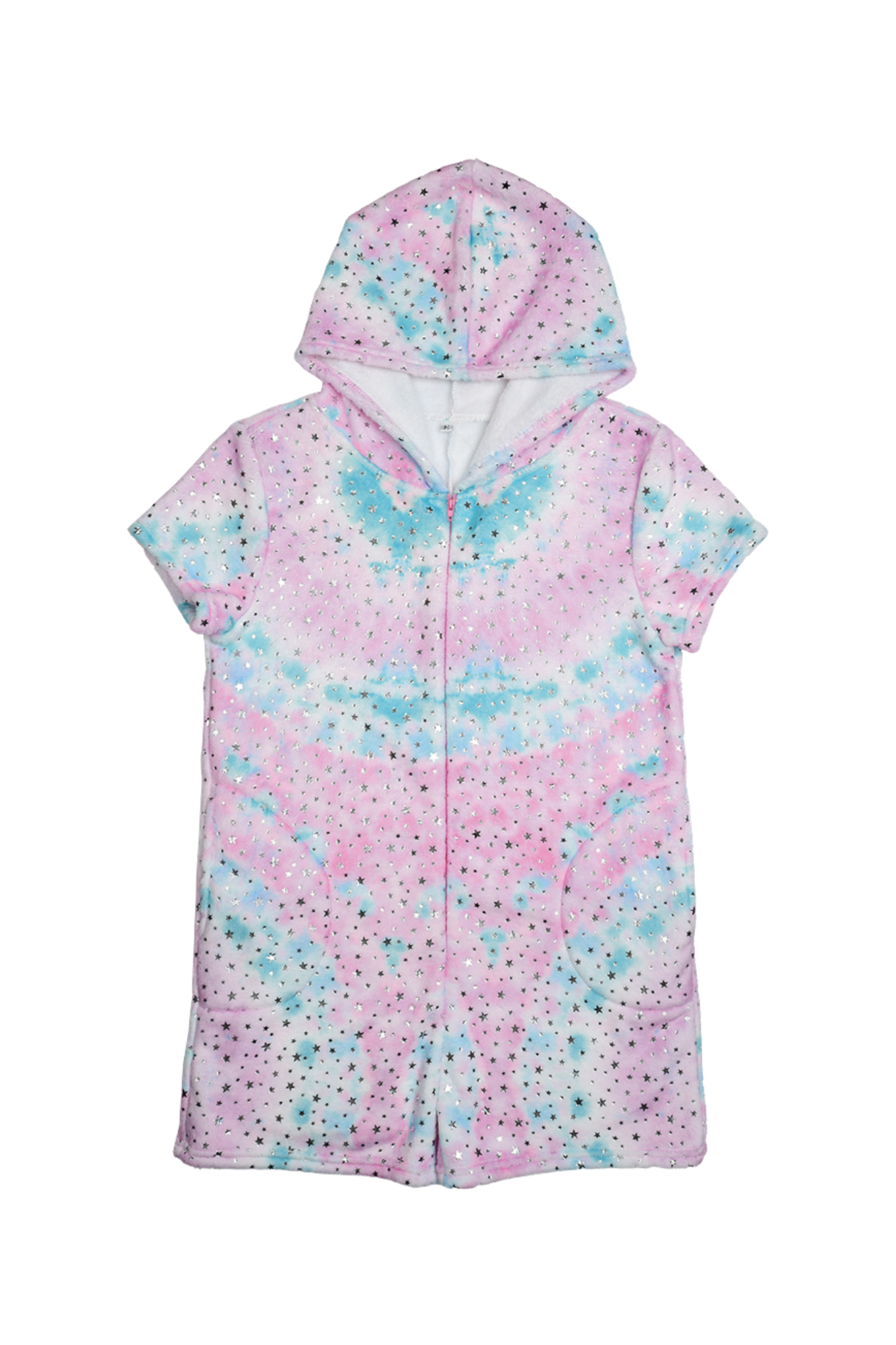 Silver Star Tie Dye Plush Romper