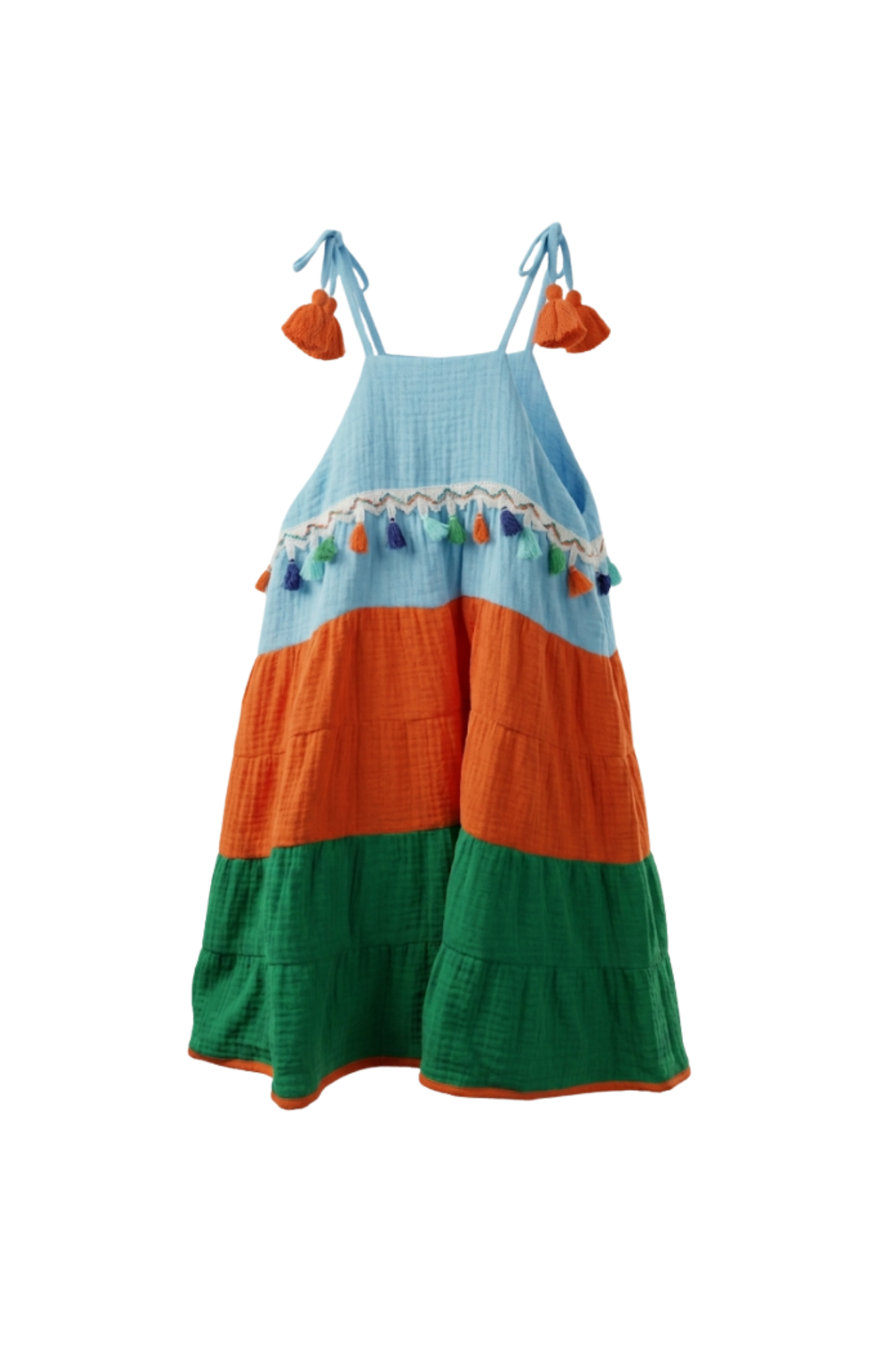 Aqua, Coral & Green Dress