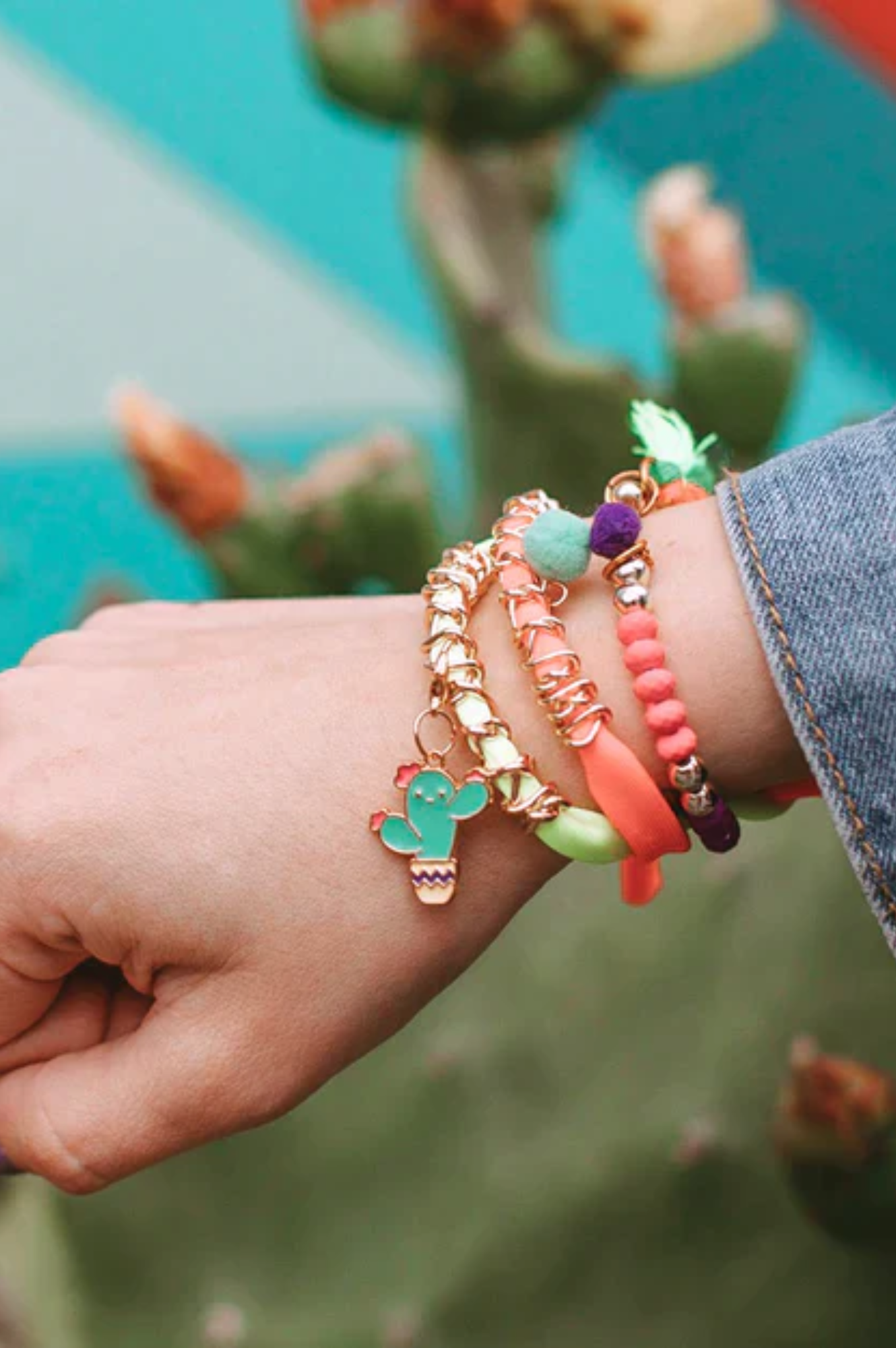 Neo-Brite Chains & Charms Bracelet