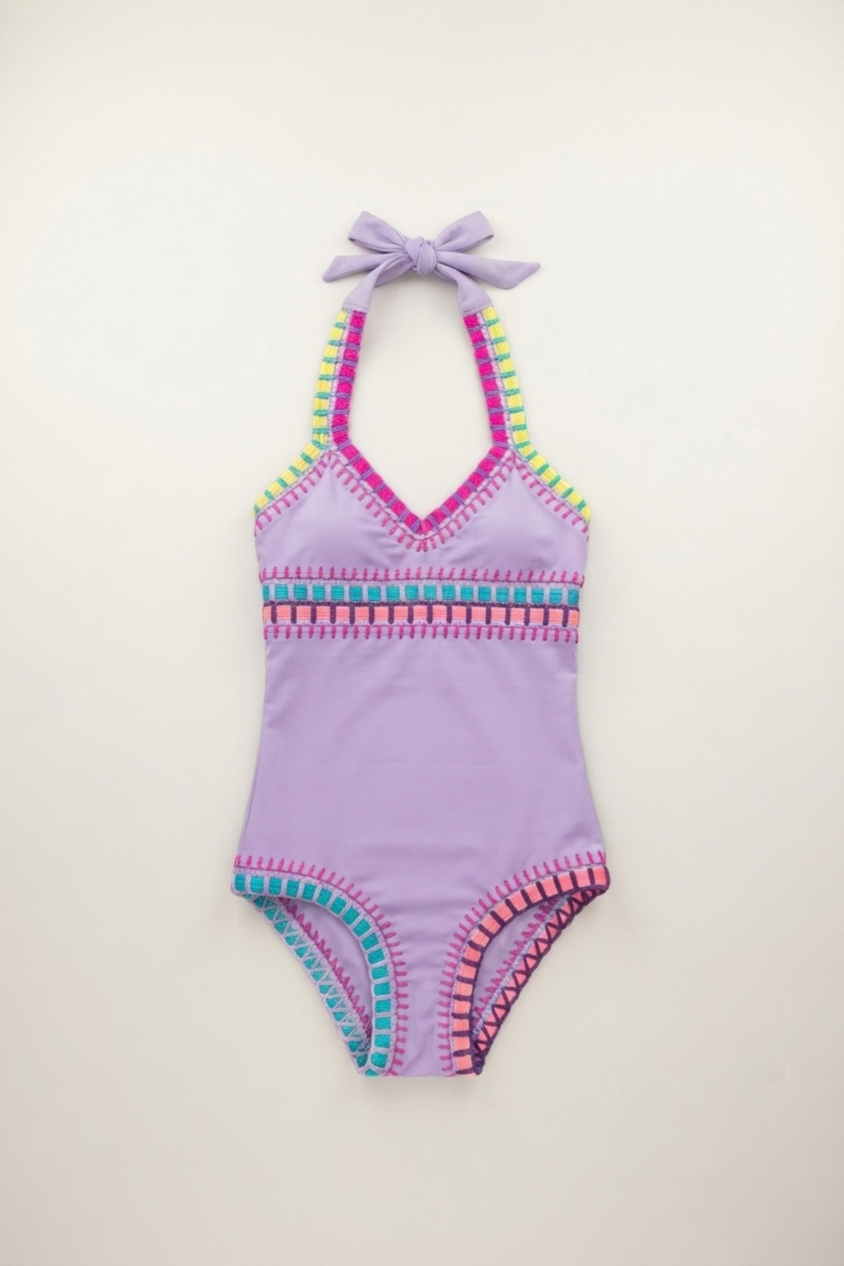 Lila Rainbow Embroidered One Piece