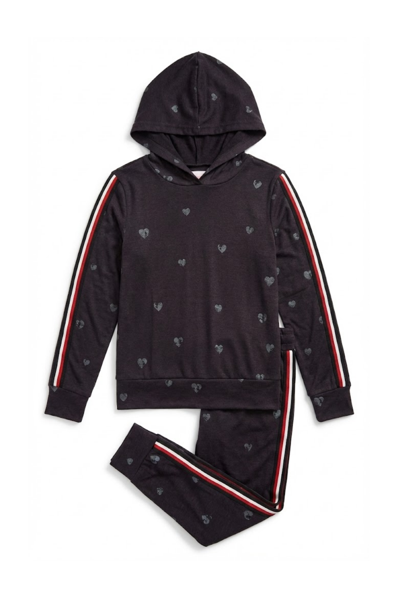 Navy Blue Set with Stripes & Hearts