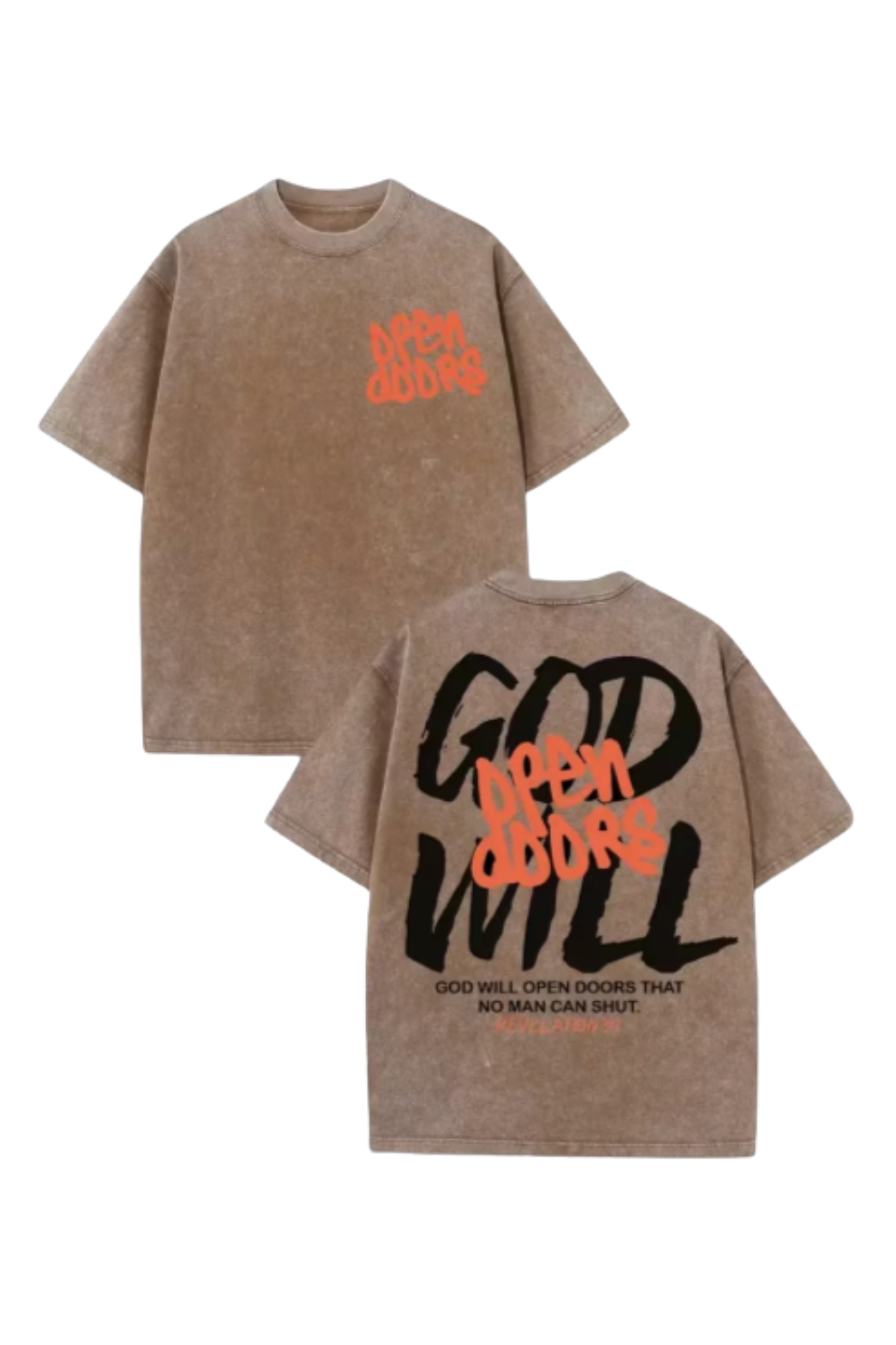 Oversized Washed Brown T-Shirt