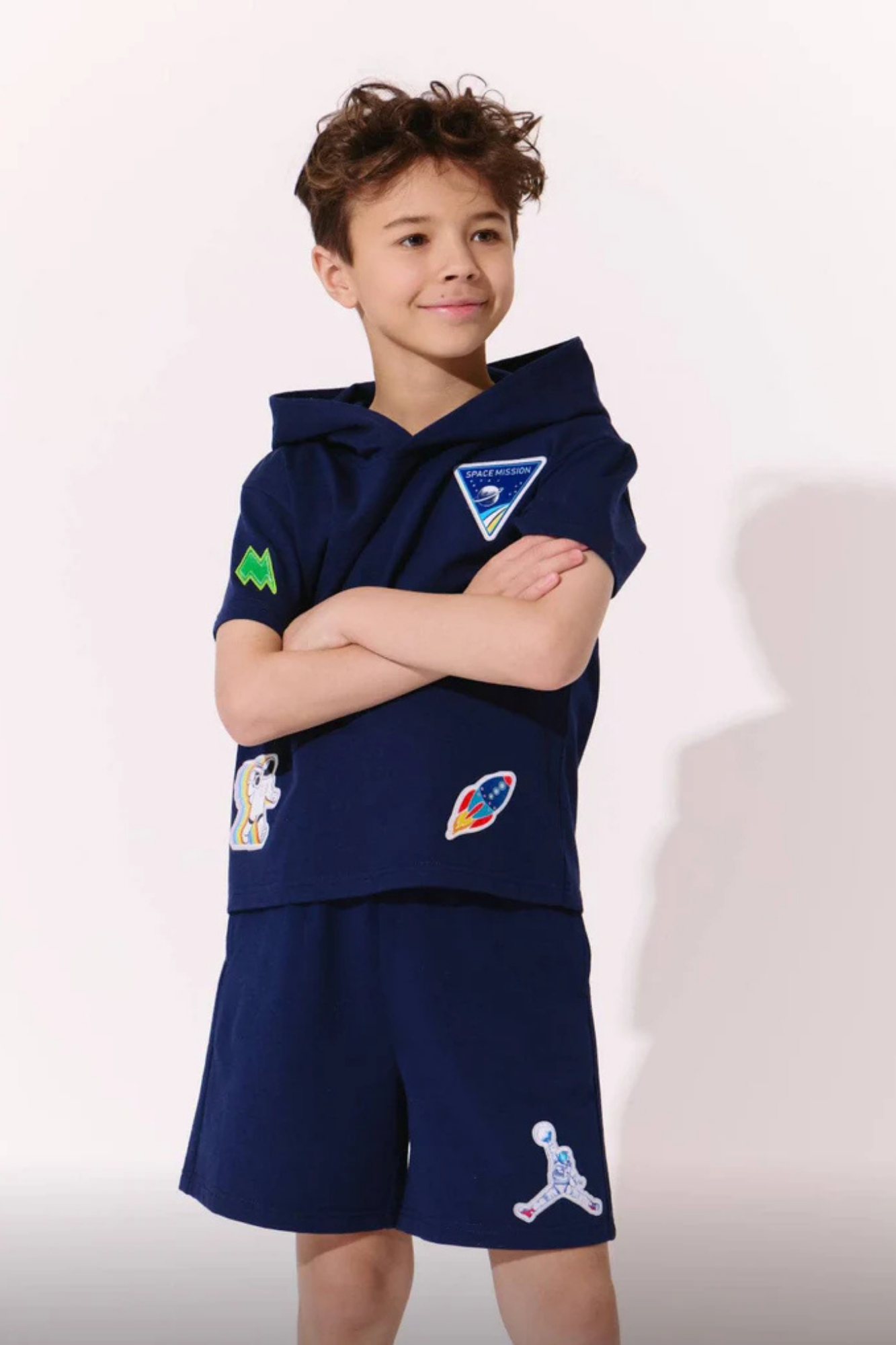 Navy Space Boys Short Set