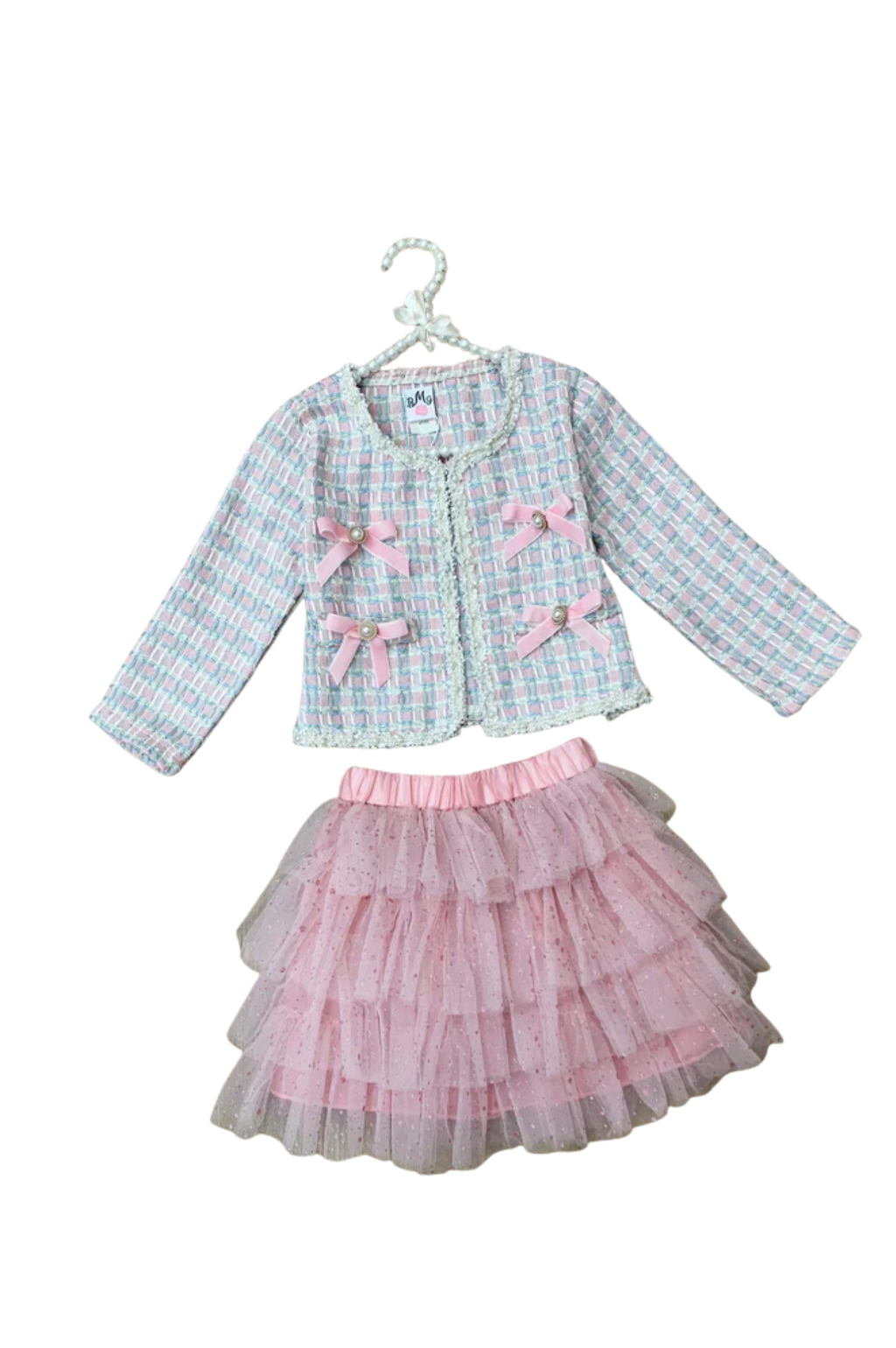 Preppy Ballet Tweed Blazer & Tutu Skirt Set