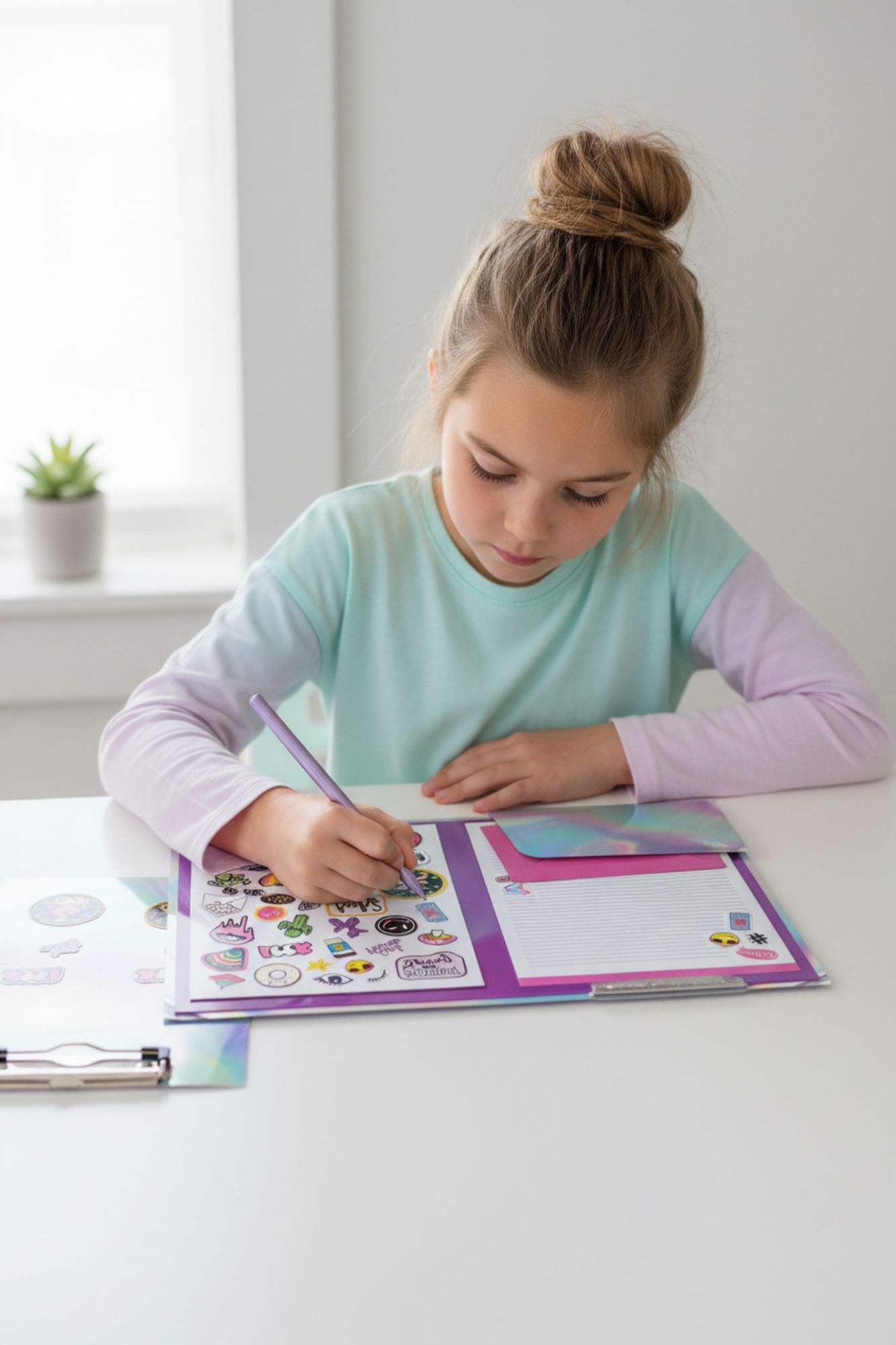 Silver Holographic Clipboard Set