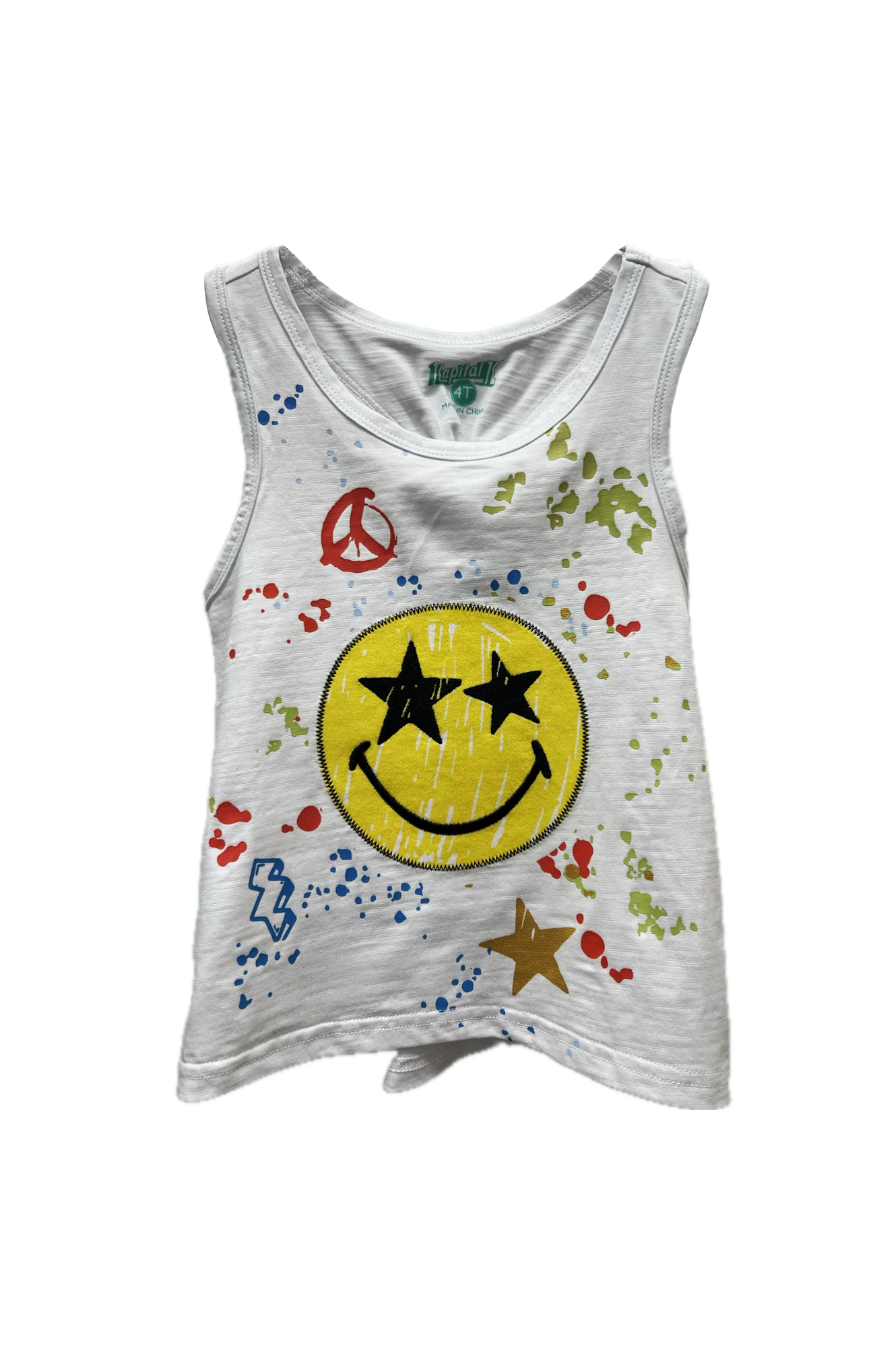 Smiley Graffiti Tank White