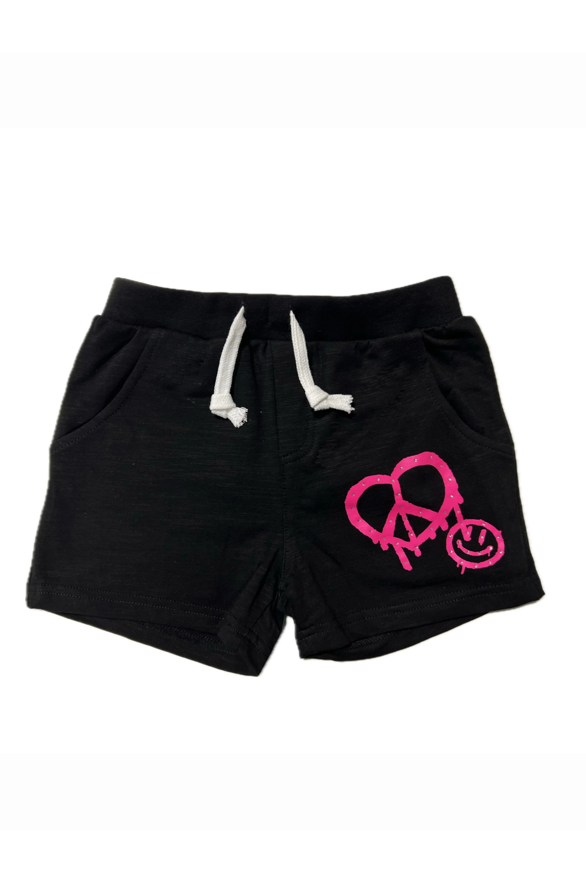 Pink Heart Smiley Black Set