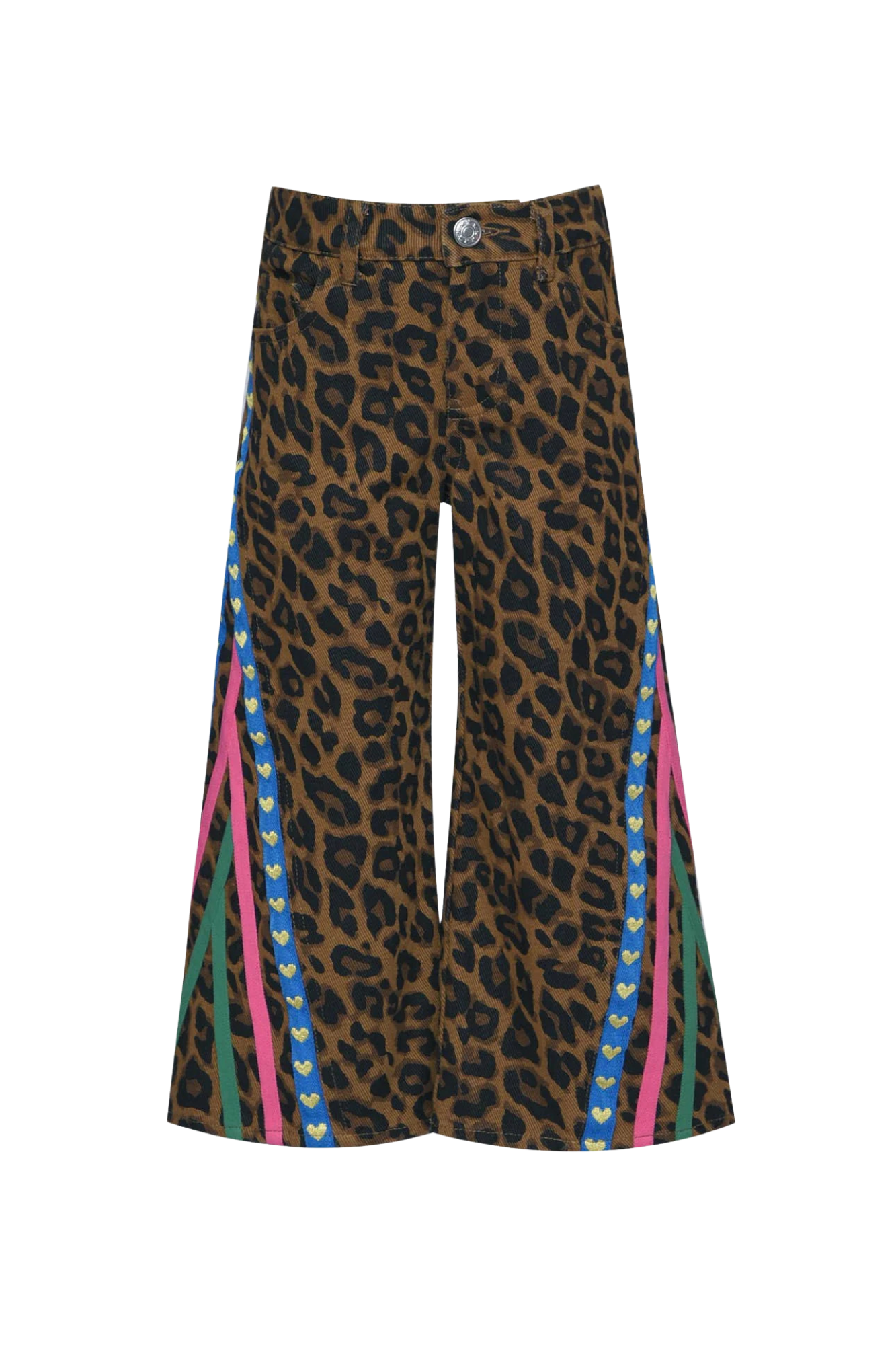 Leopard Print Denim Pants
