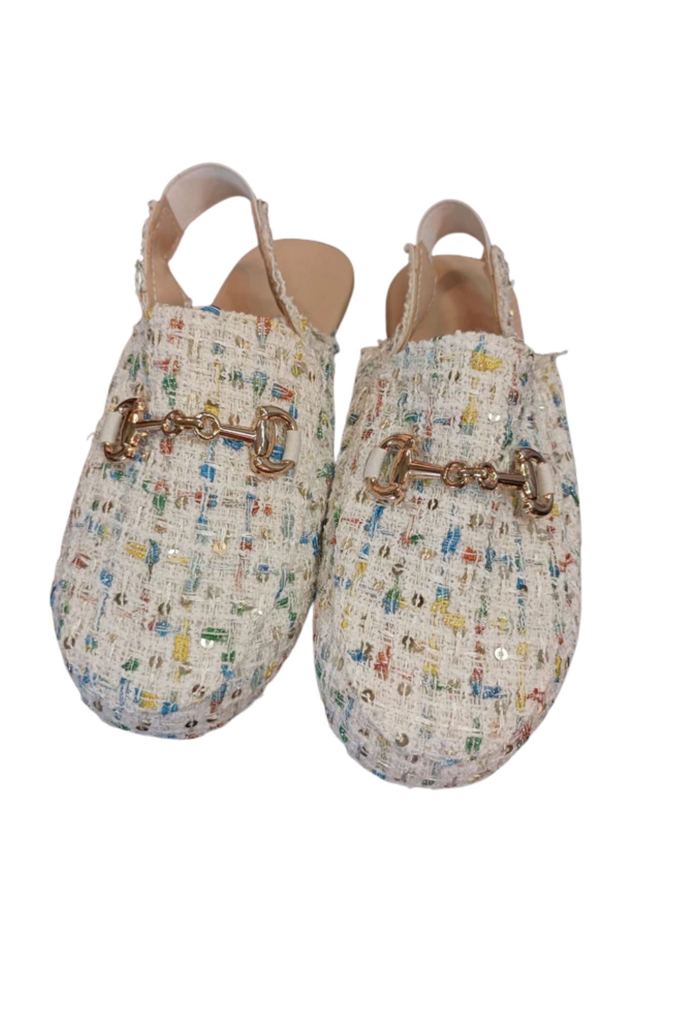 Suecos tejidos multicolor blanco