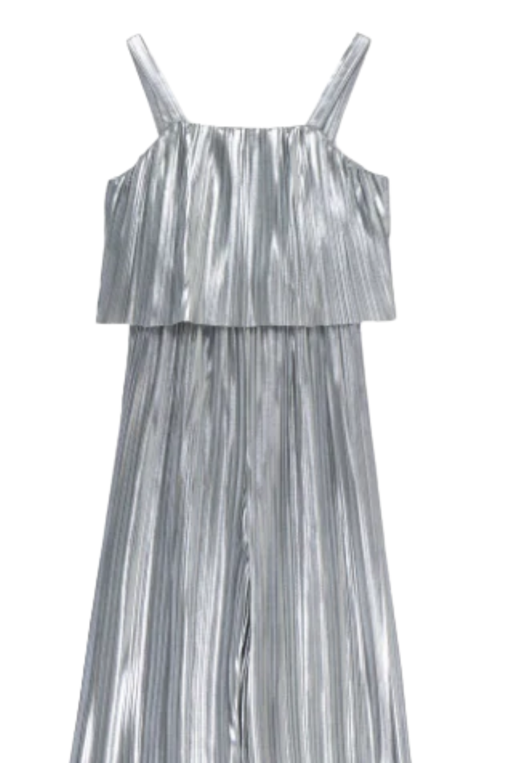 Wide Leg Silver Jumpsuit