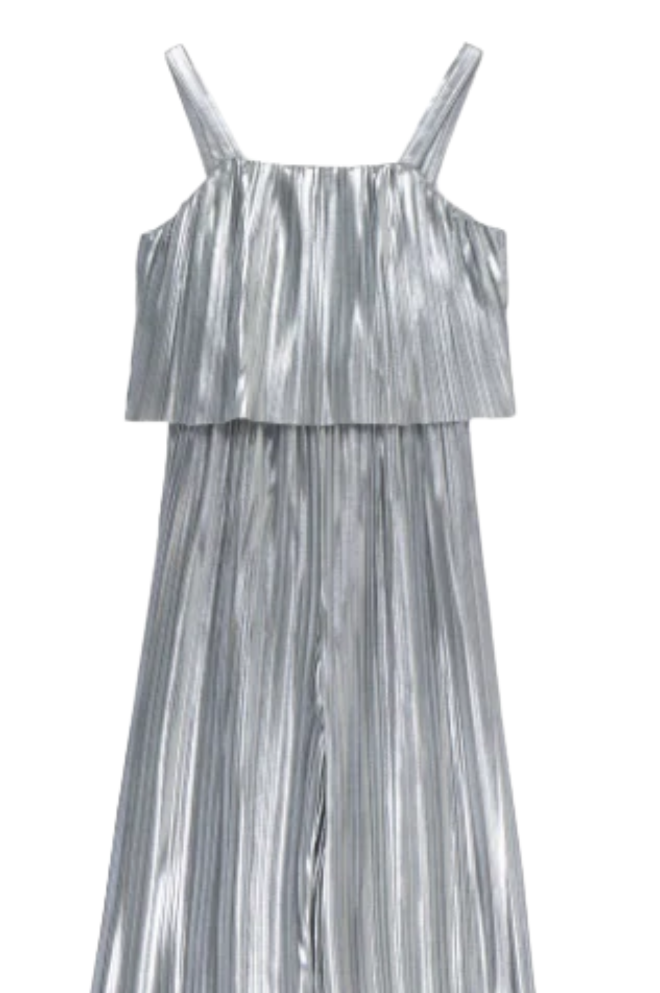 Wide Leg Silver Jumpsuit
