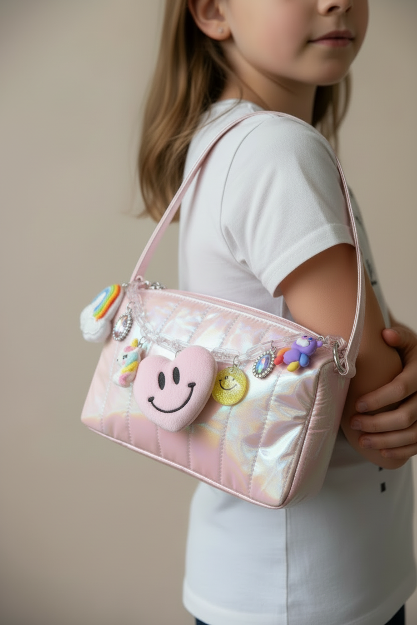 Light Pink Link Charm Bag