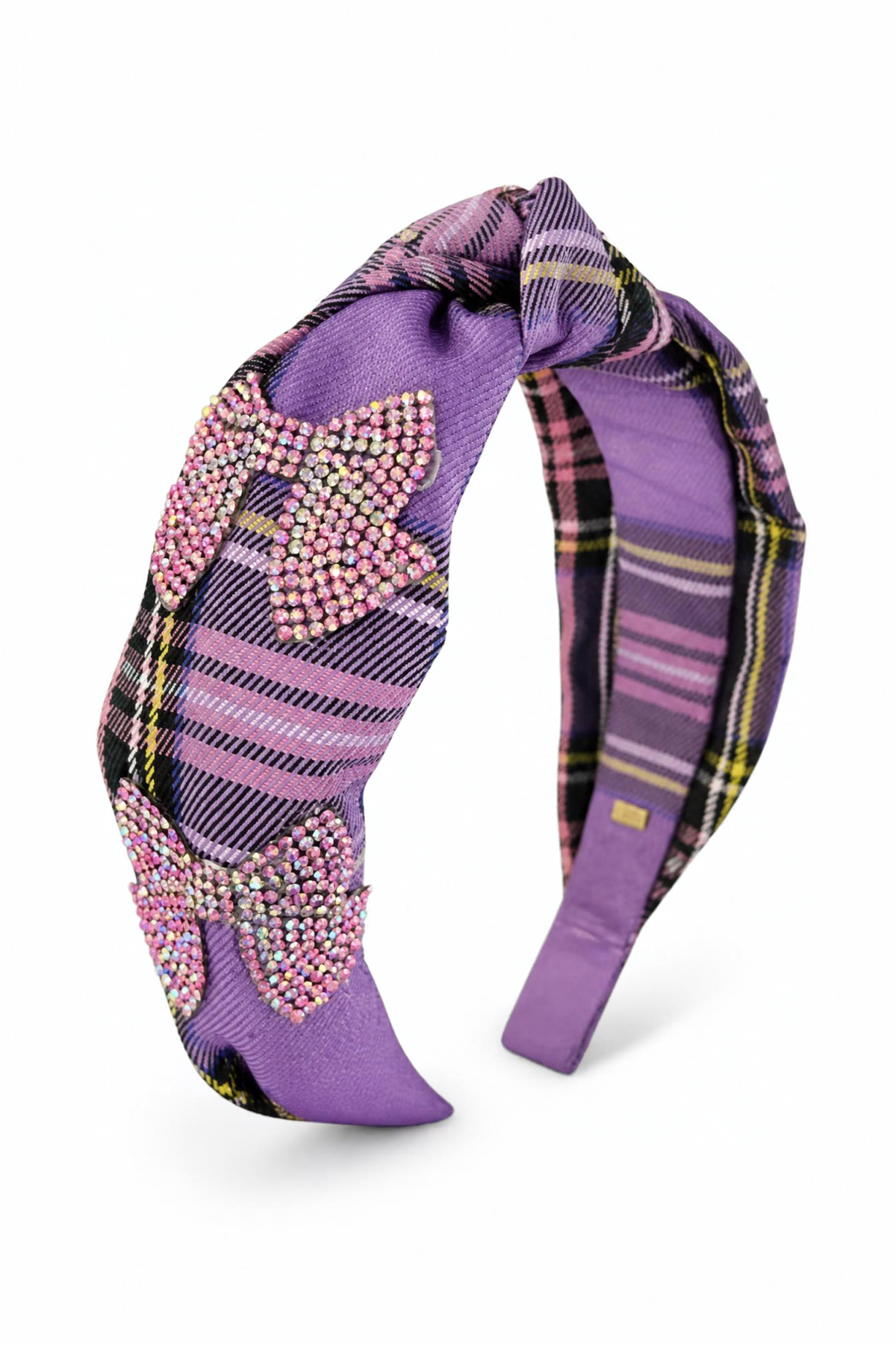 Crystallized Plaid Bow Knot Headband