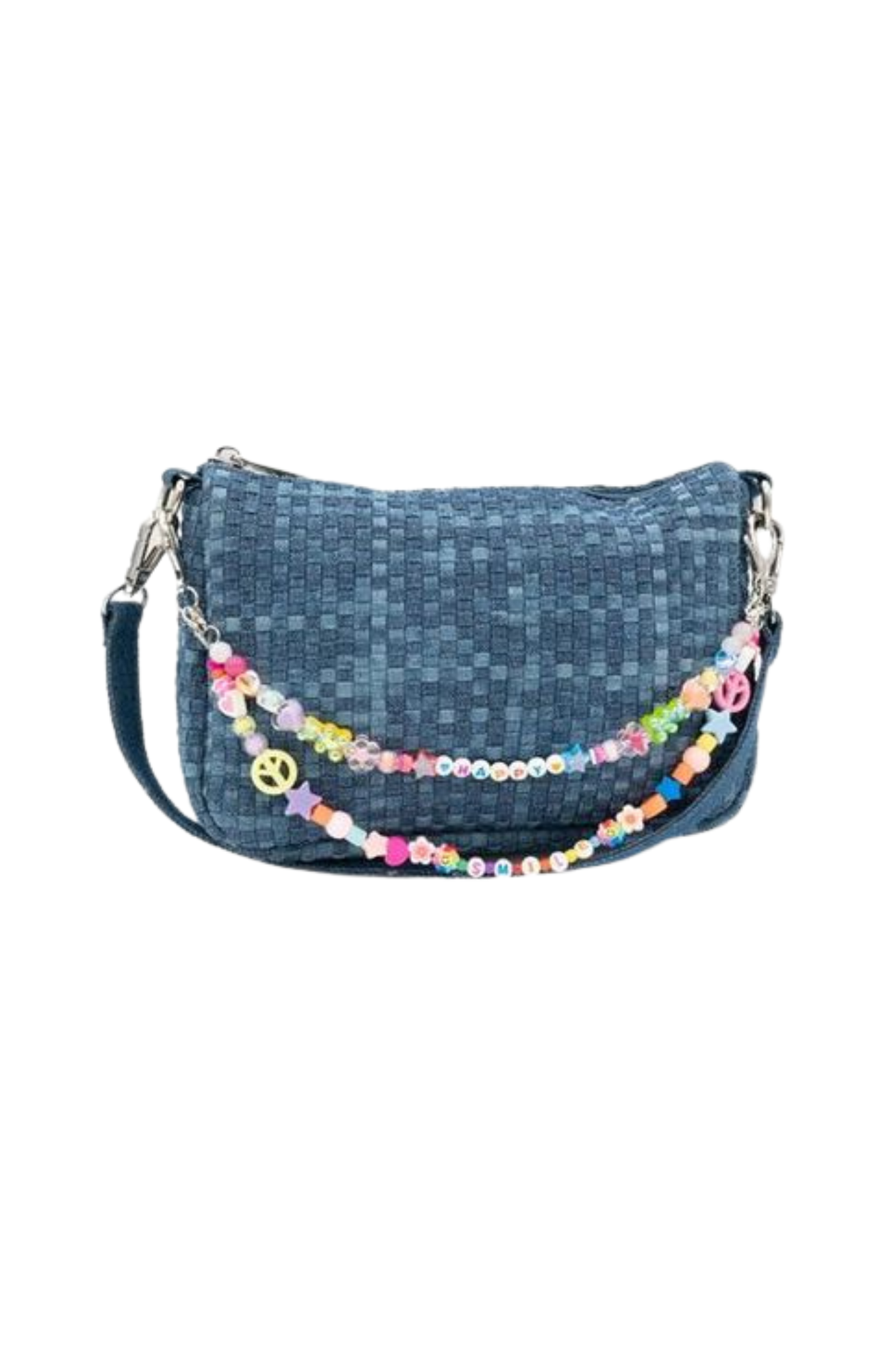 Weave Rainbow Charm Denim Bag