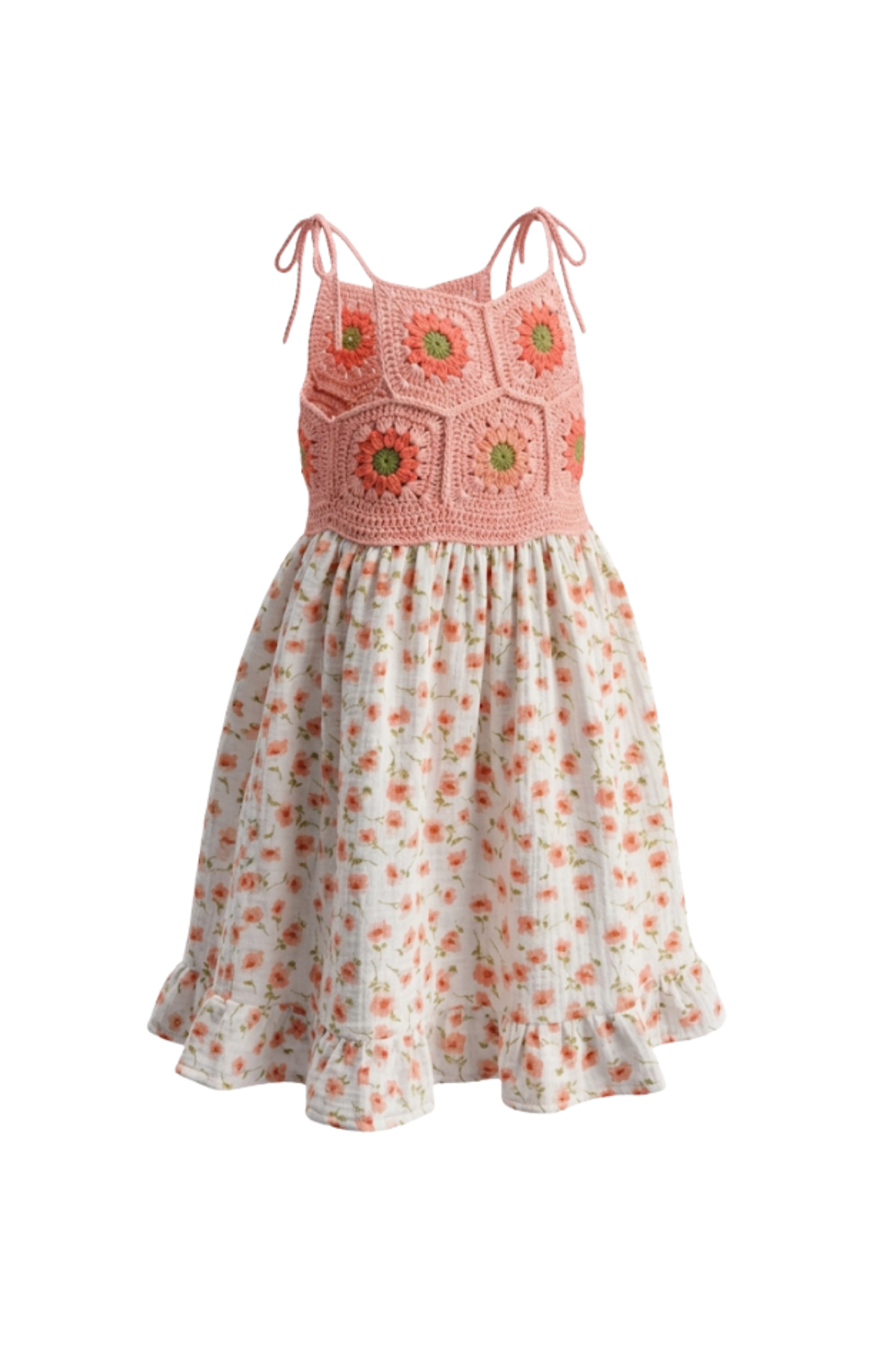 Poppies Garden Crochet Top Dress