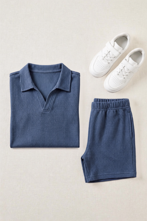 Blue Comfy Shorts Set