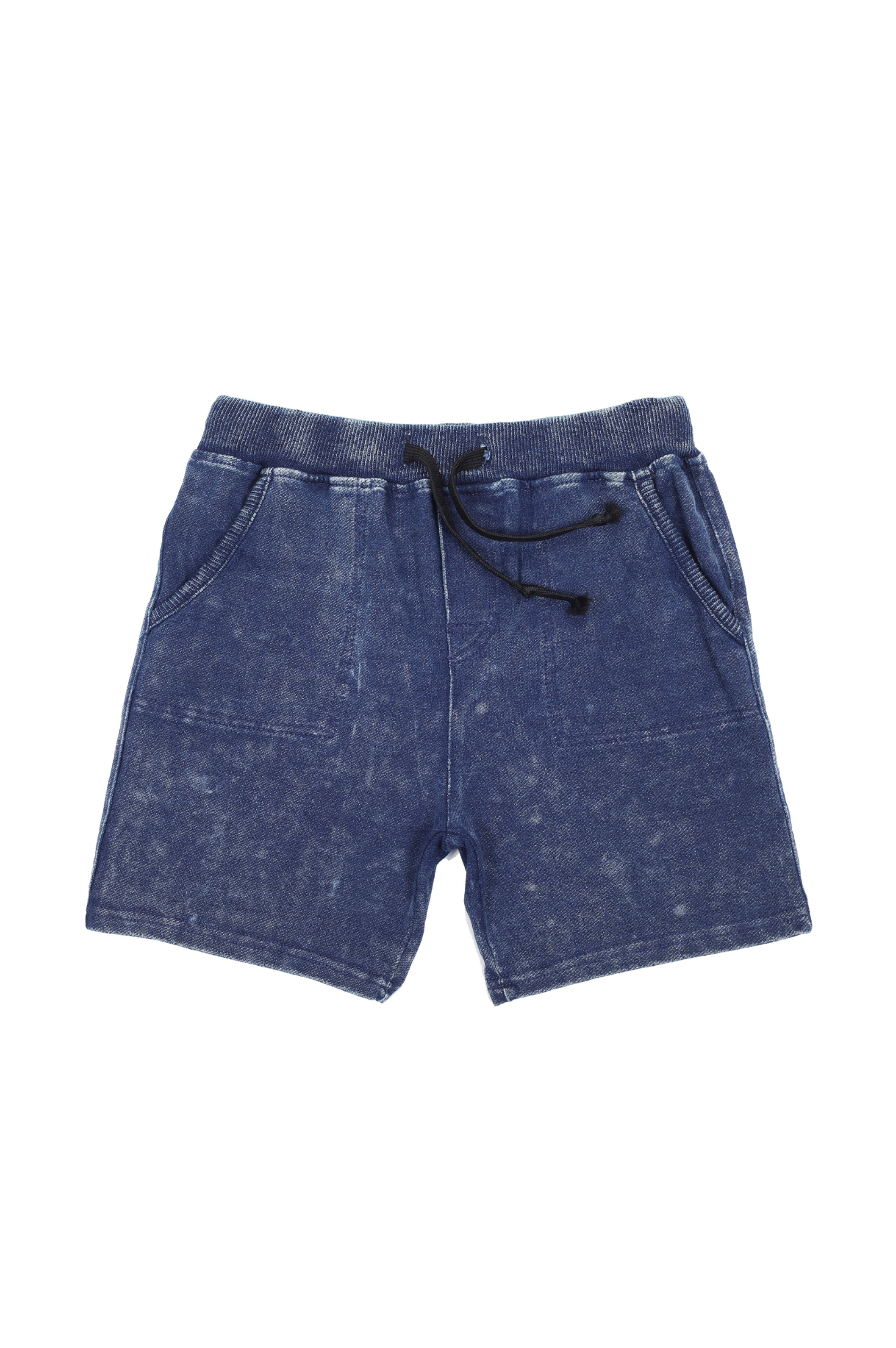Washed Blue Shorts with Pockets