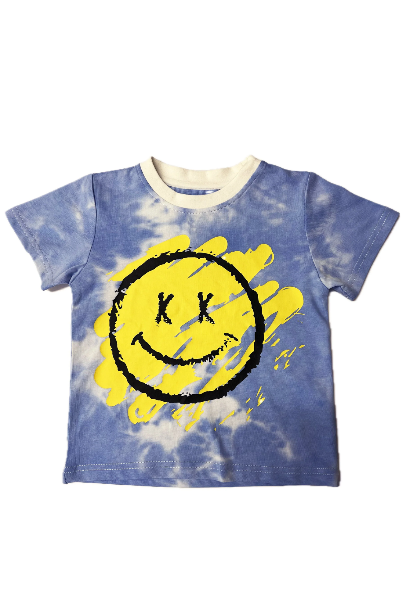 Smiley Tie-dye Tee Baby Blue